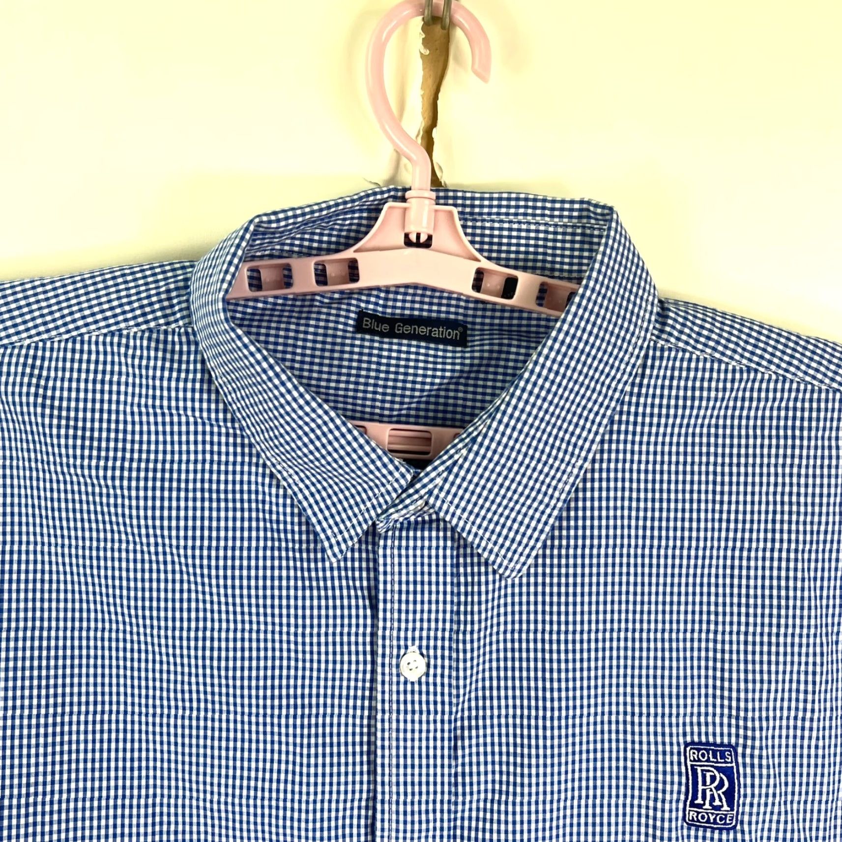 Vintage VINTAGE Blue Generation Button-Up Shirt Mens 4XL Check Blue Casual Workwear Pockets 60 in Chest Car Theme Astro Boy Mens 4XL Size US XXL / EU 58 / 5 - 3 Thumbnail