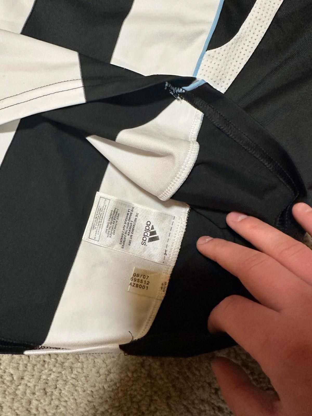 Adidas Milner #16 Newcastle United 2007/09 Soccer Jersey Football Size US L / EU 52-54 / 3 - 6 Thumbnail
