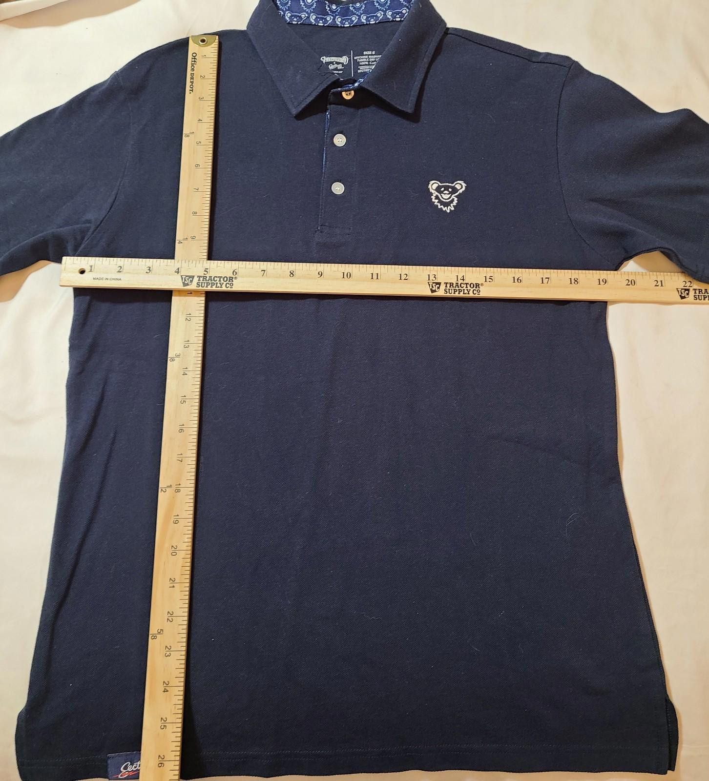 Designer Grateful Dead Section 119 Polo Shirt Size Small Embroidered Size ONE SIZE - 3 Thumbnail