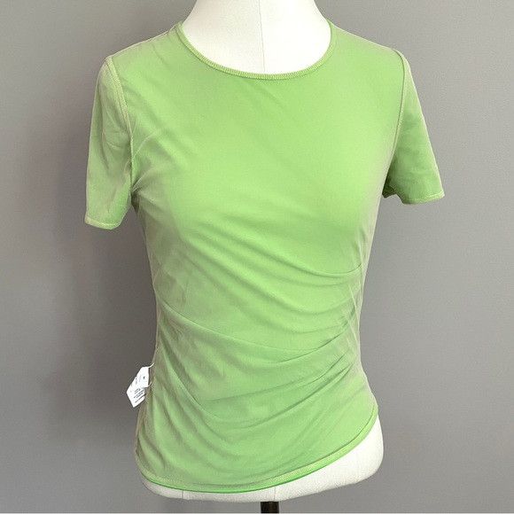 Helmut Lang Helmut Lang Green Ruched T-shirt - S/M, Reversible Size M / US 6-8 / IT 42-44 - 11 Thumbnail