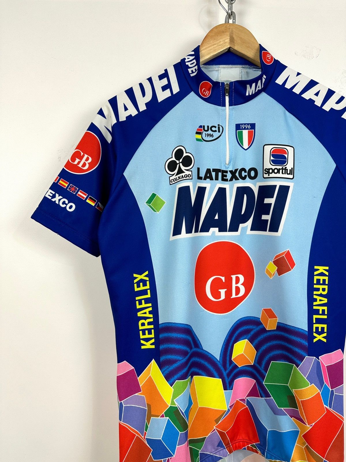 Vintage 1997 Vintage Mapei GB Paris-Roubaix Cycling Jersey Size US XL / EU 56 / 4 - 4 Thumbnail