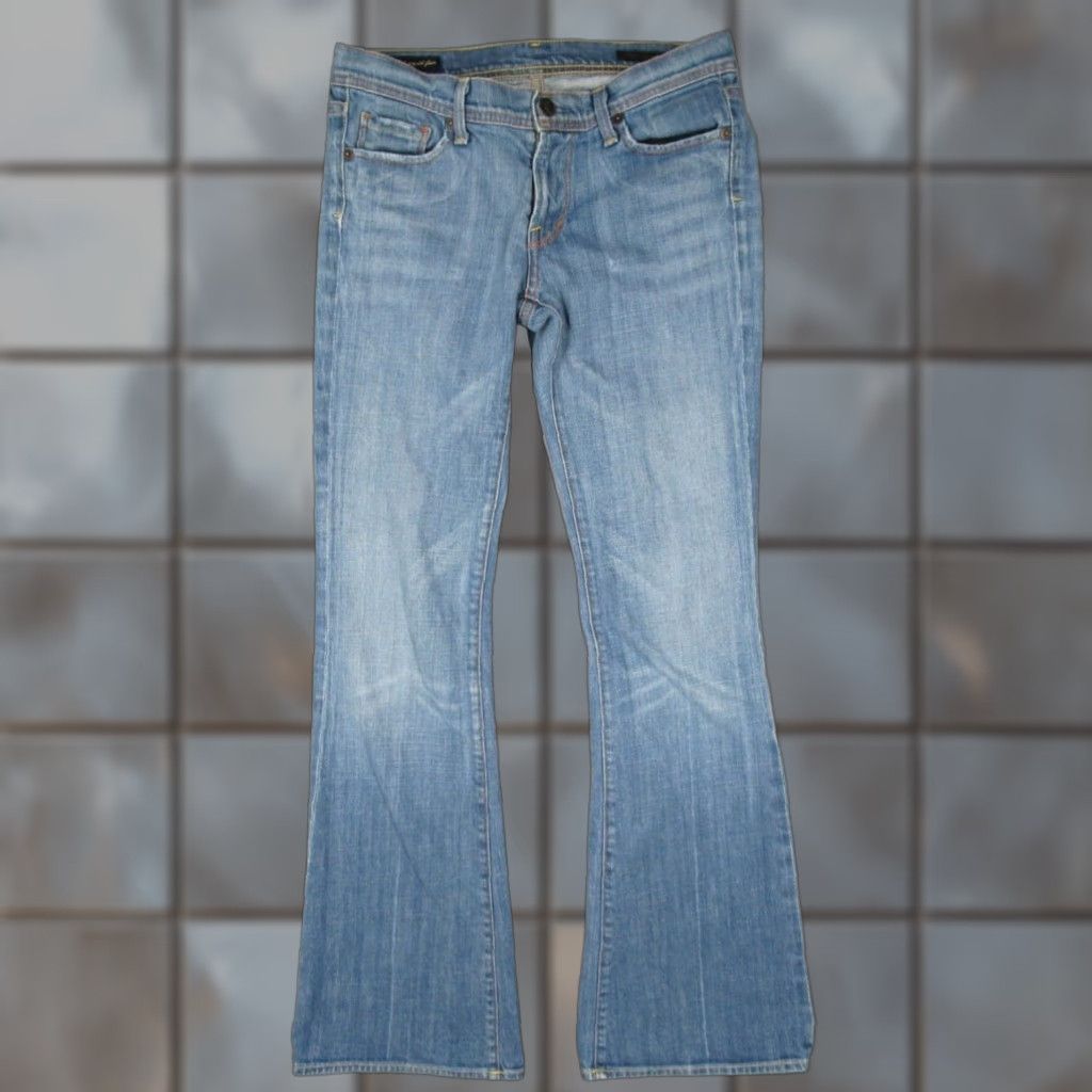 Citizens Of Humanity Citizens of Humanity Women's Blue Low Waist Flared Jeans Distressed Cotton Blend Size 28 Size 28" / US 6 / IT 42 - 1 Thumbnail
