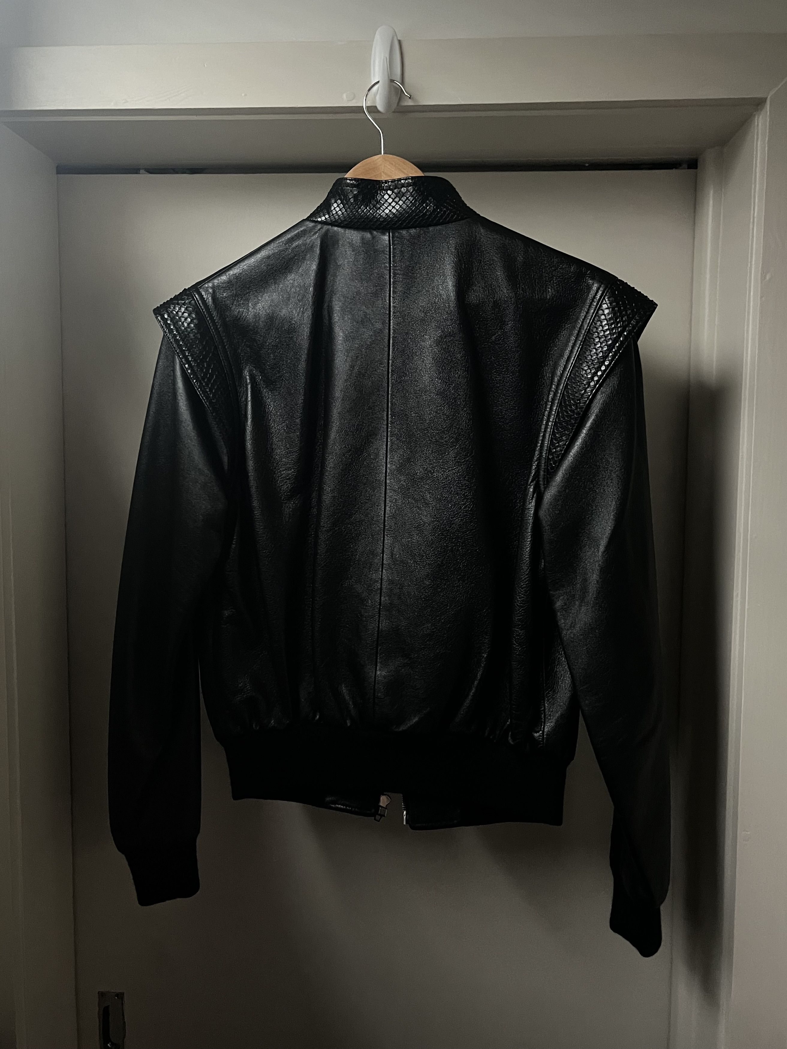 Celine × Hedi Slimane × Saint Laurent Paris Celine By HEDI SLIMANE SS19 Leather Jacket With Python Trims Size US S / EU 44-46 / 1 - 2 Thumbnail
