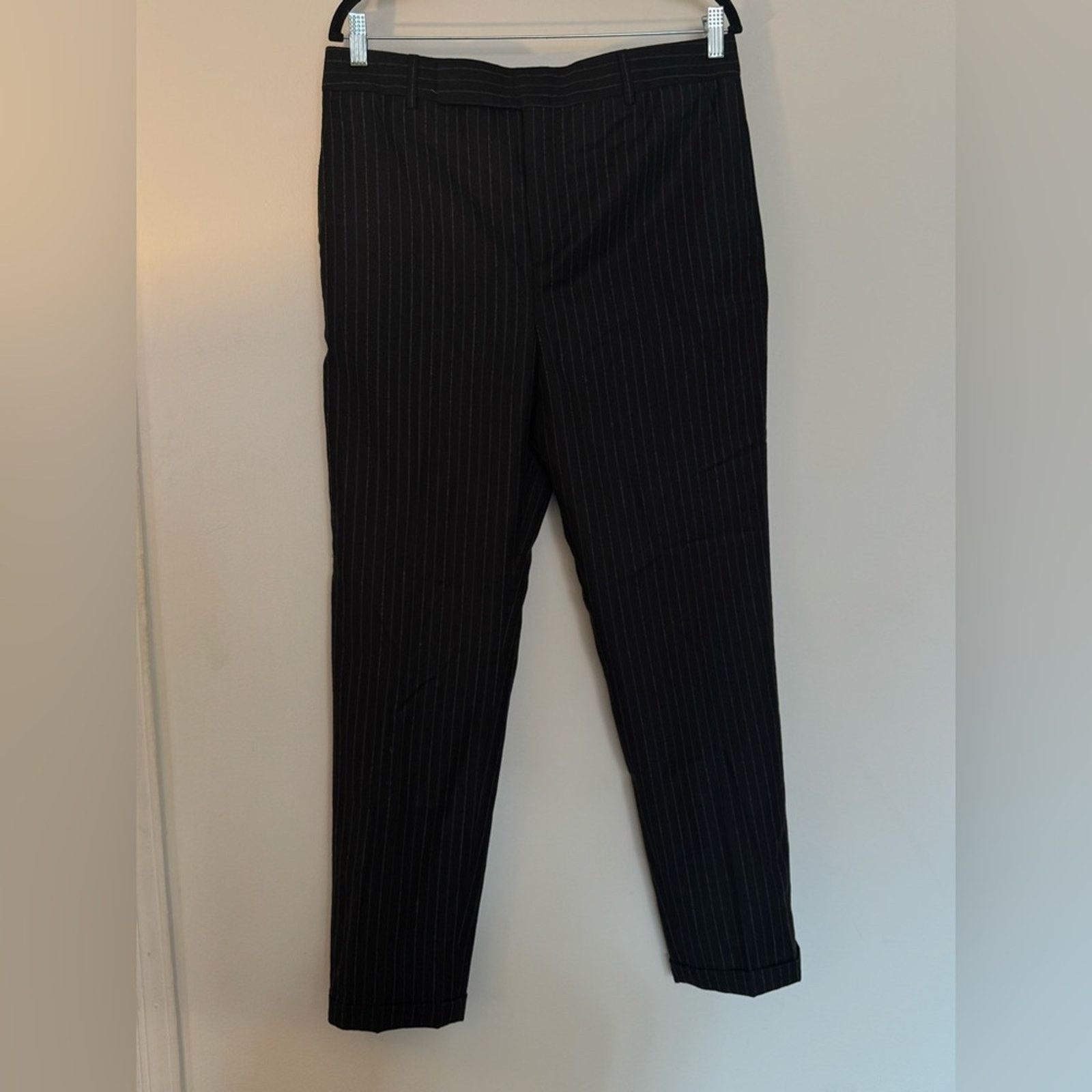 Saint Laurent Paris Saint Laurent Black Pinstripe Men's Pants Size 34" / US 12 / IT 48 - 1 Thumbnail