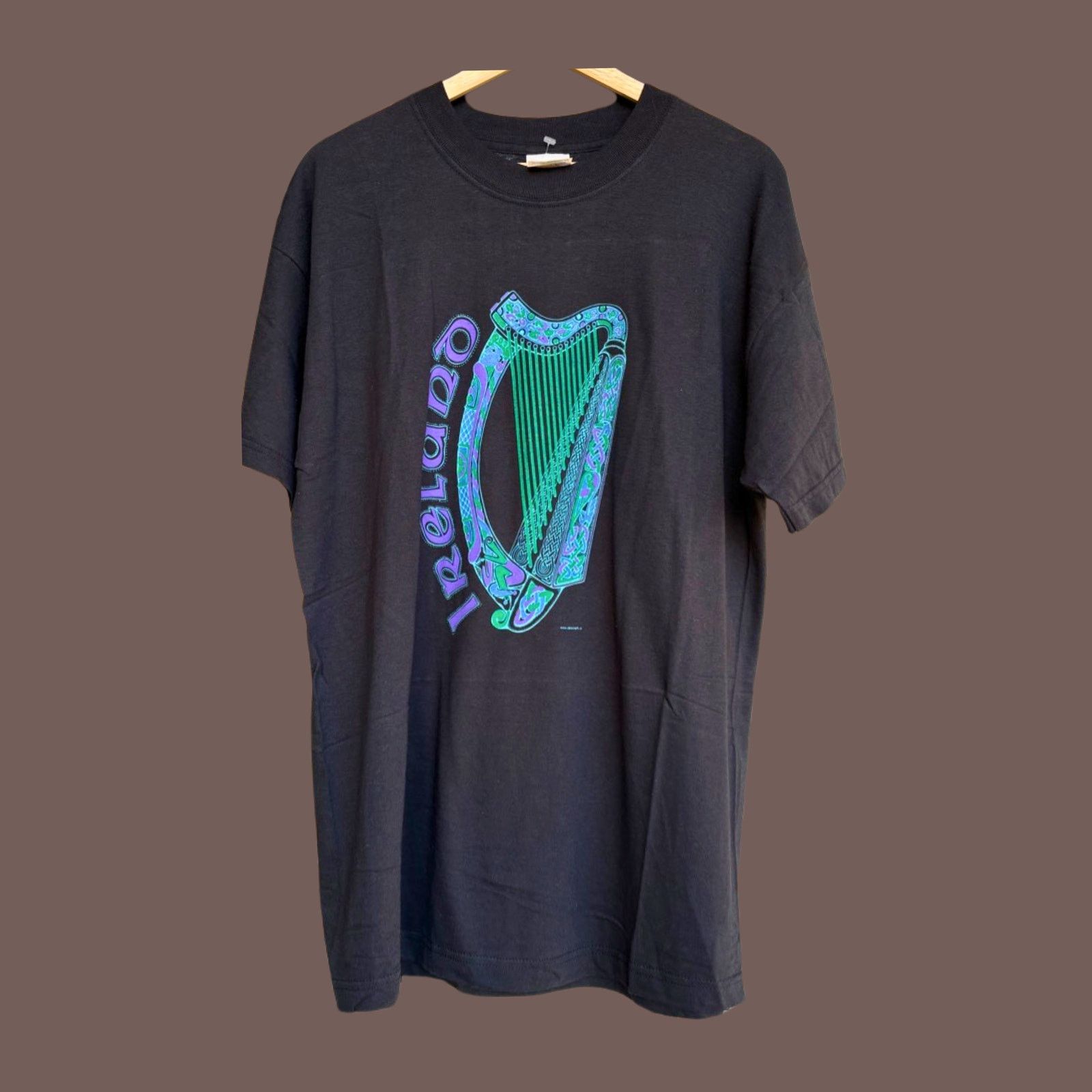 Vintage VTG Ireland Tee | Neon Harp Graphic | Screen Stars 90s Size US L / EU 52-54 / 3 - 1 Thumbnail