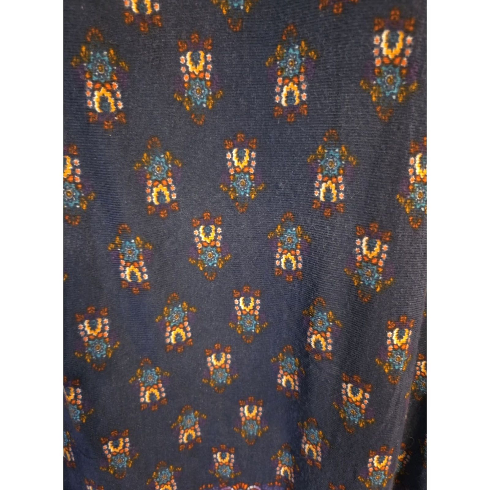 Vintage VINTAGE America Blues Navy Blue Embroidered Stretchy Sheer Top Bohemian Hippie XL Blouse Womens Size XL / US 12-14 / IT 48-50 - 3 Thumbnail