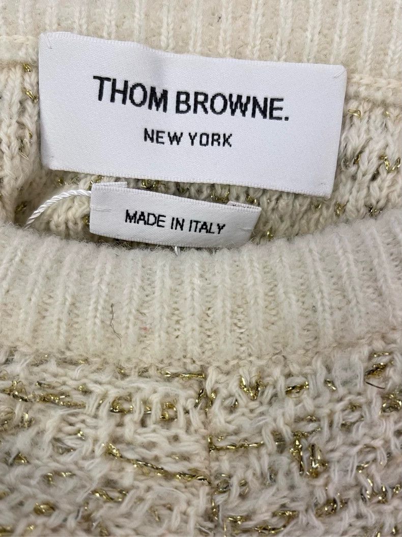 Thom Browne Thom Browne Size 0Gold Silk Wool Knit Little Fragrance Show Size XS / US 0-2 / IT 36-38 - 6 Thumbnail