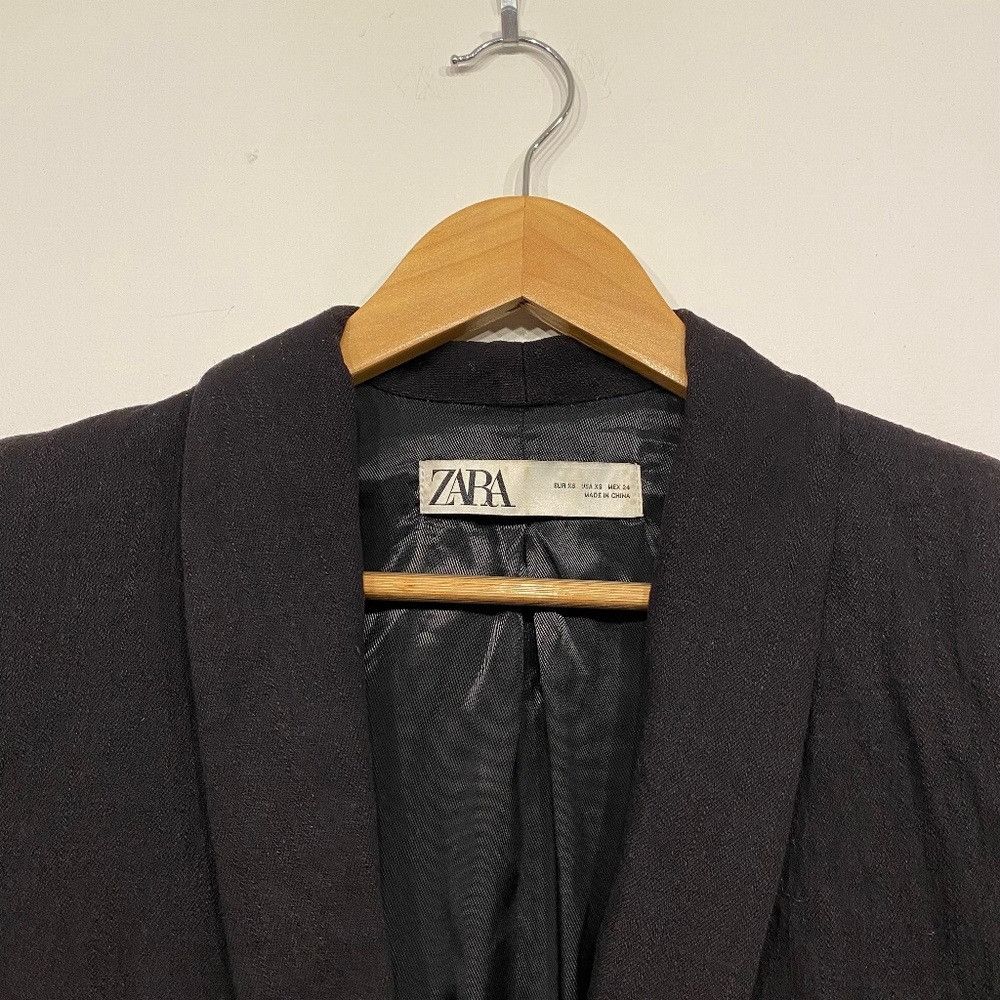 Zara Zara Oversized Black One Button Menswear Style Blazer Xs Size XS / US 0-2 / IT 36-38 - 4 Thumbnail