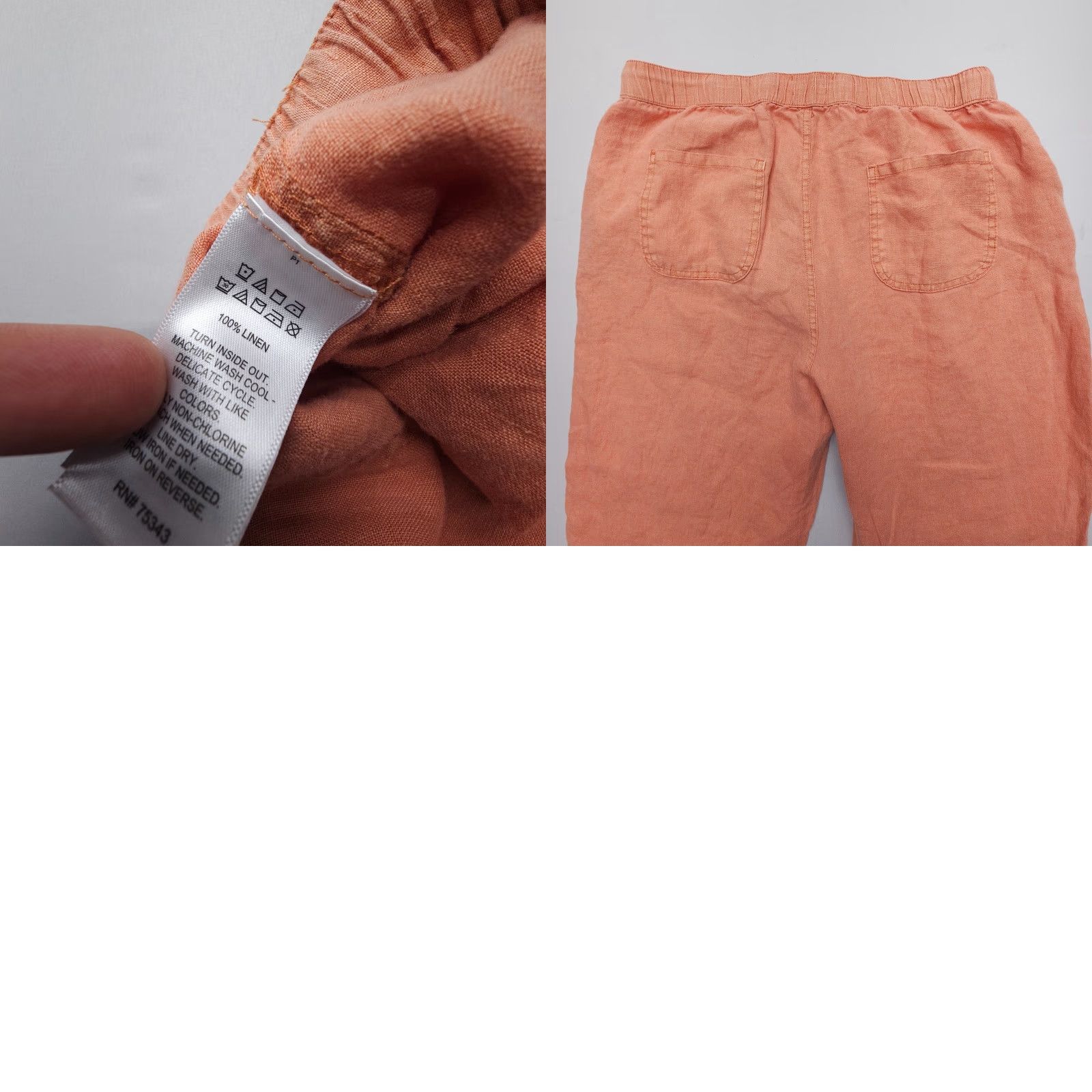 Nicole Miller Nicole Miller Pants Womens L Orange Linen 100% Pull On Bohemian Coastal Relaxed Tapered Casual 90s? Size 36" / US 14 / IT 50 - 8 Thumbnail