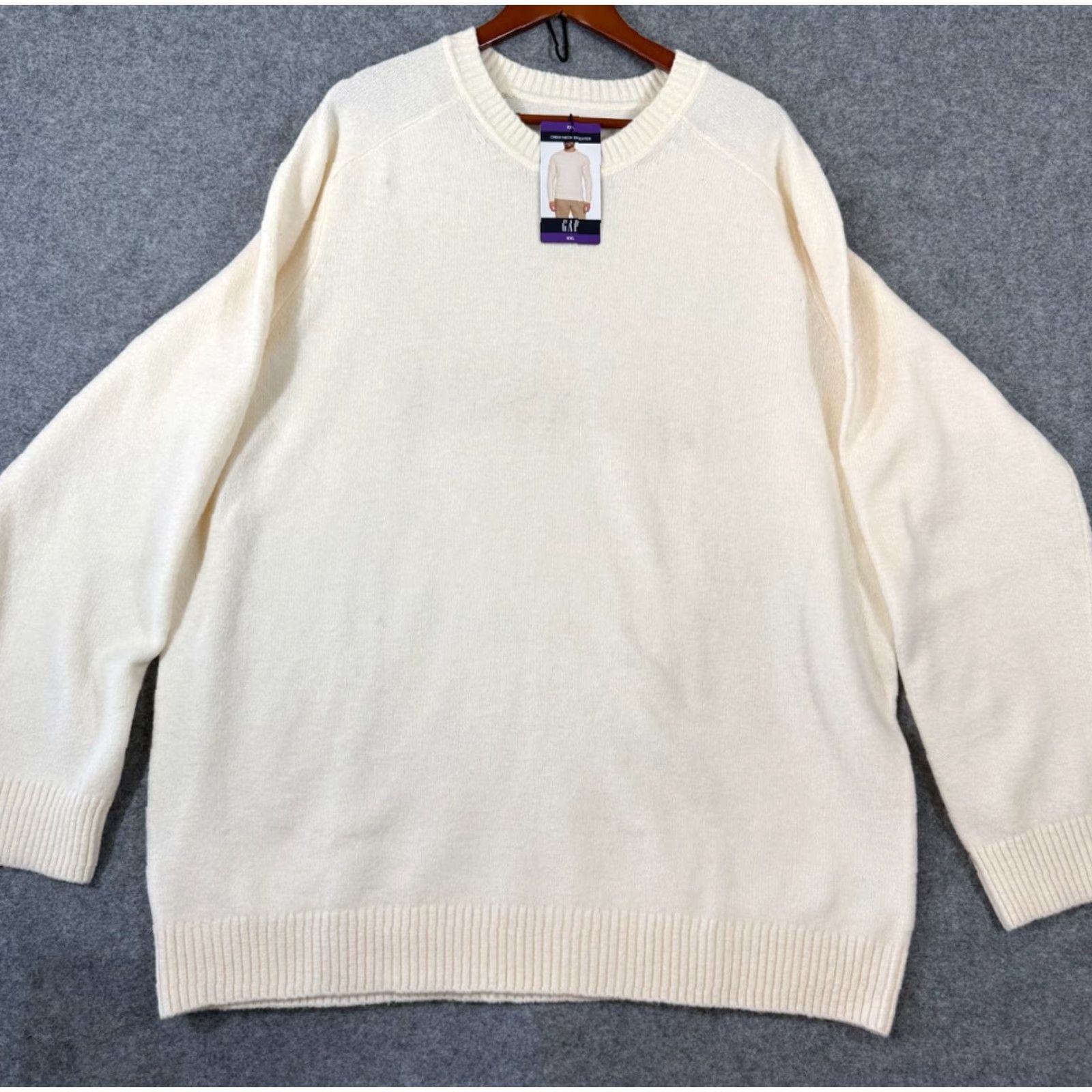 Gap Gap Sweater Pullover Raglan Sleeve Crew Neck Mens 2XL Ivory Wool Blend NWT Size US XXL / EU 58 / 5 - 2 Thumbnail