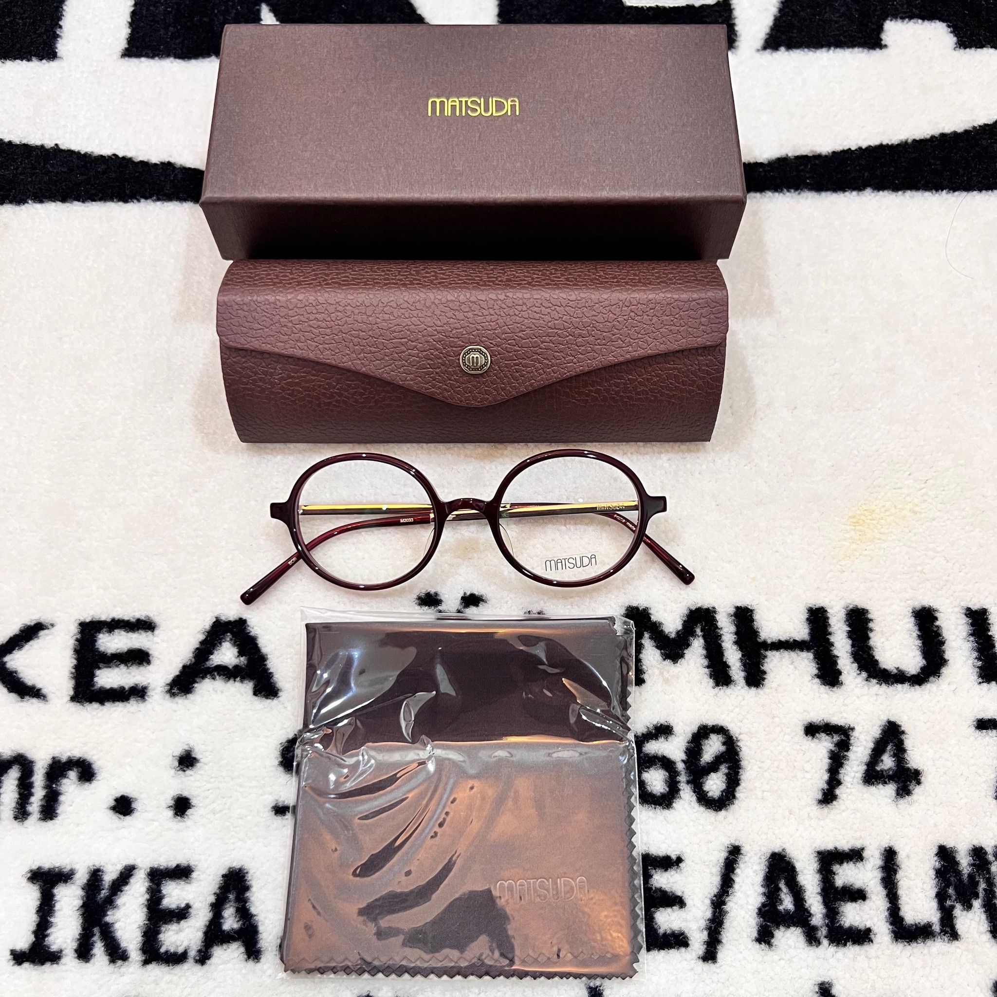 Matsuda Matsuda M2033 Round Eyeglasses in Burgundy / Dirty Red Size ONE SIZE - 1 Thumbnail