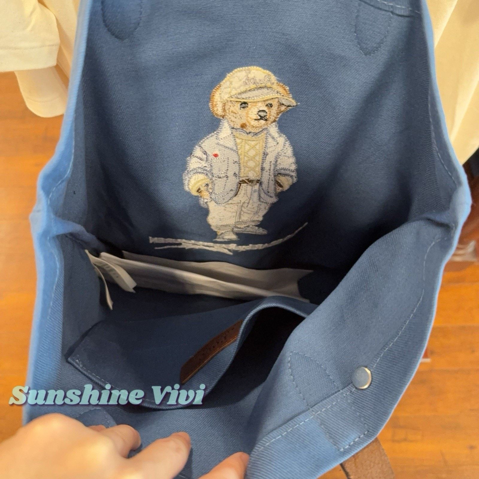 Polo Ralph Lauren NWT Polo Ralph Lauren Cotton Twill Jacket Bear Tote Bag Blue Size ONE SIZE - 2 Thumbnail