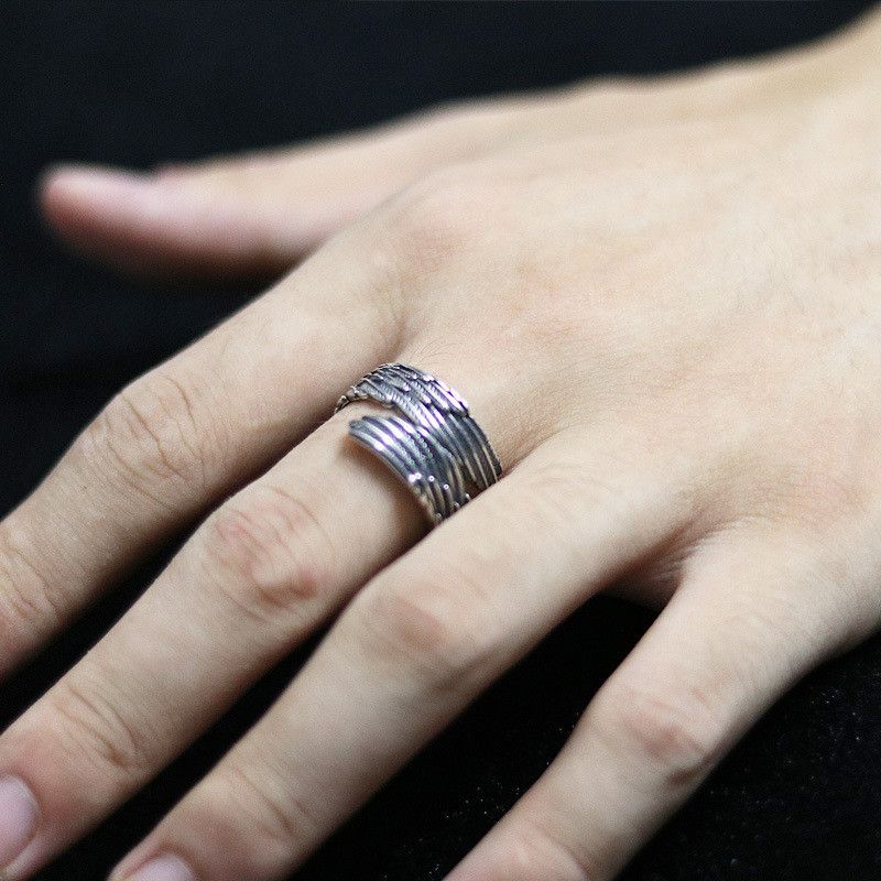 VIBE Vintage Open-Band Feather Wing Ring Size ONE SIZE - 2 Thumbnail