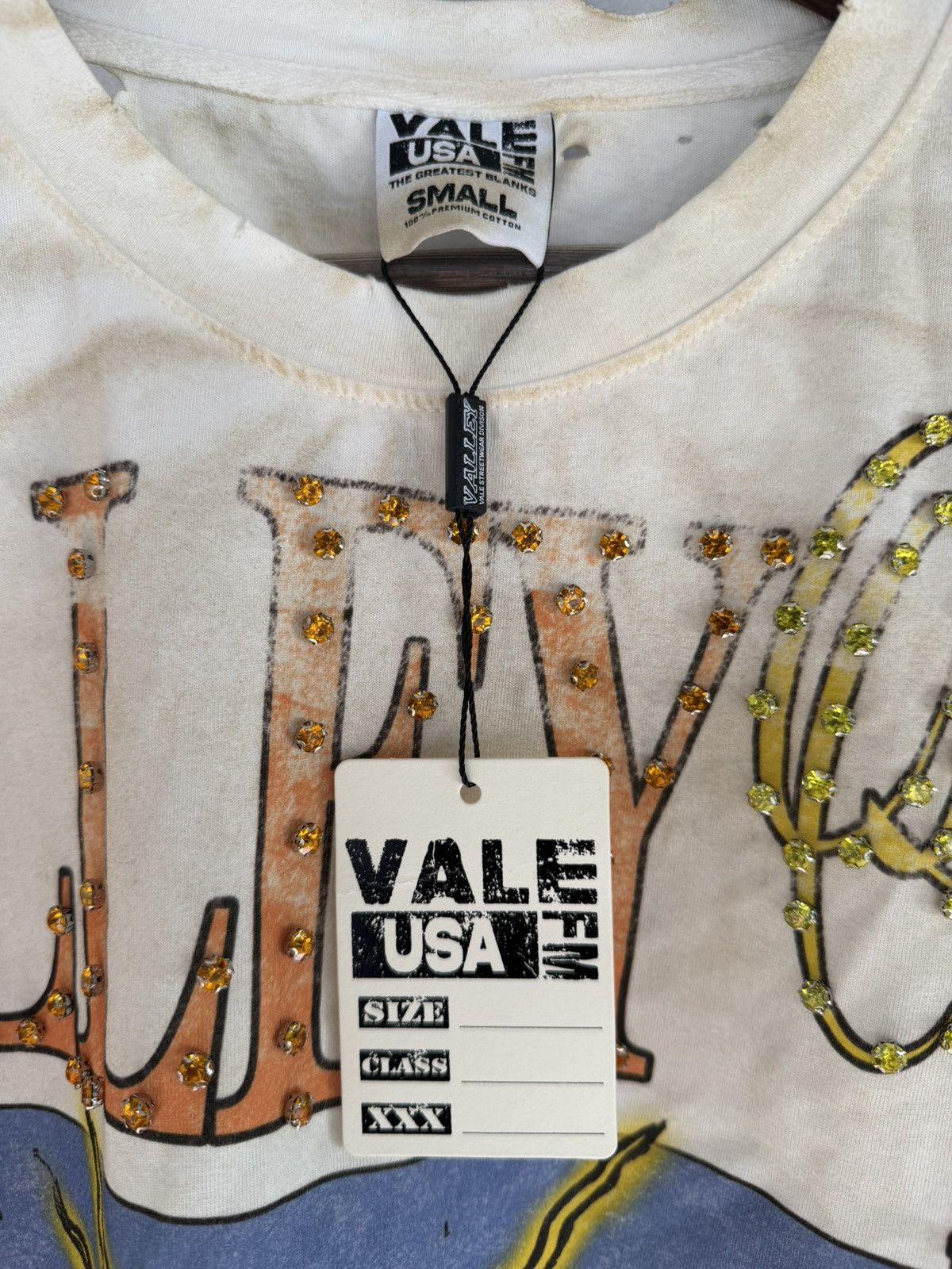 Vale Vale Forever Thunder Cross Bling Tee 'Dirt/White' Size US S / EU 44-46 / 1 - 2 Thumbnail