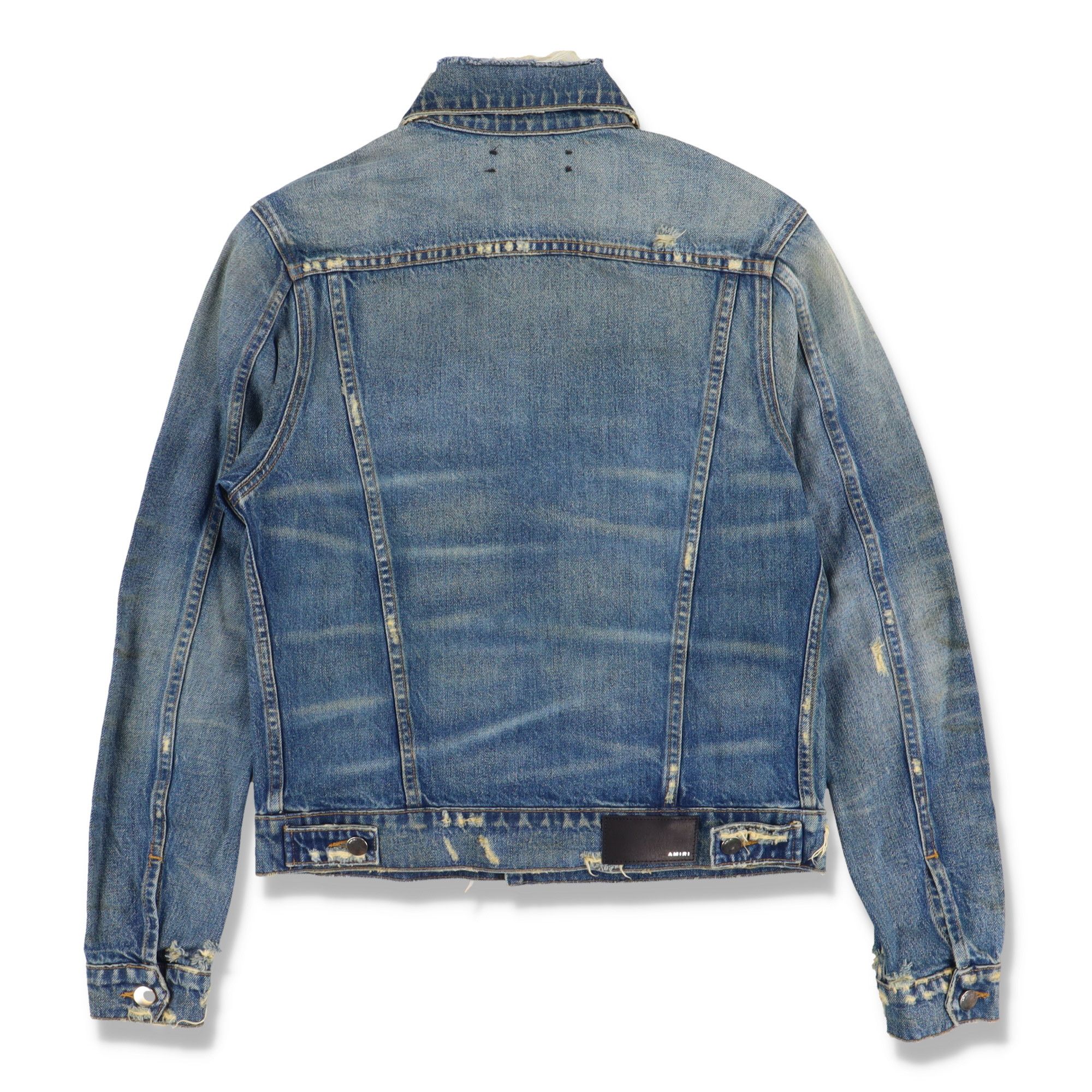 Amiri Blue Distressed Wrangler Denim Jacket Size US S / EU 44-46 / 1 - 9 Thumbnail