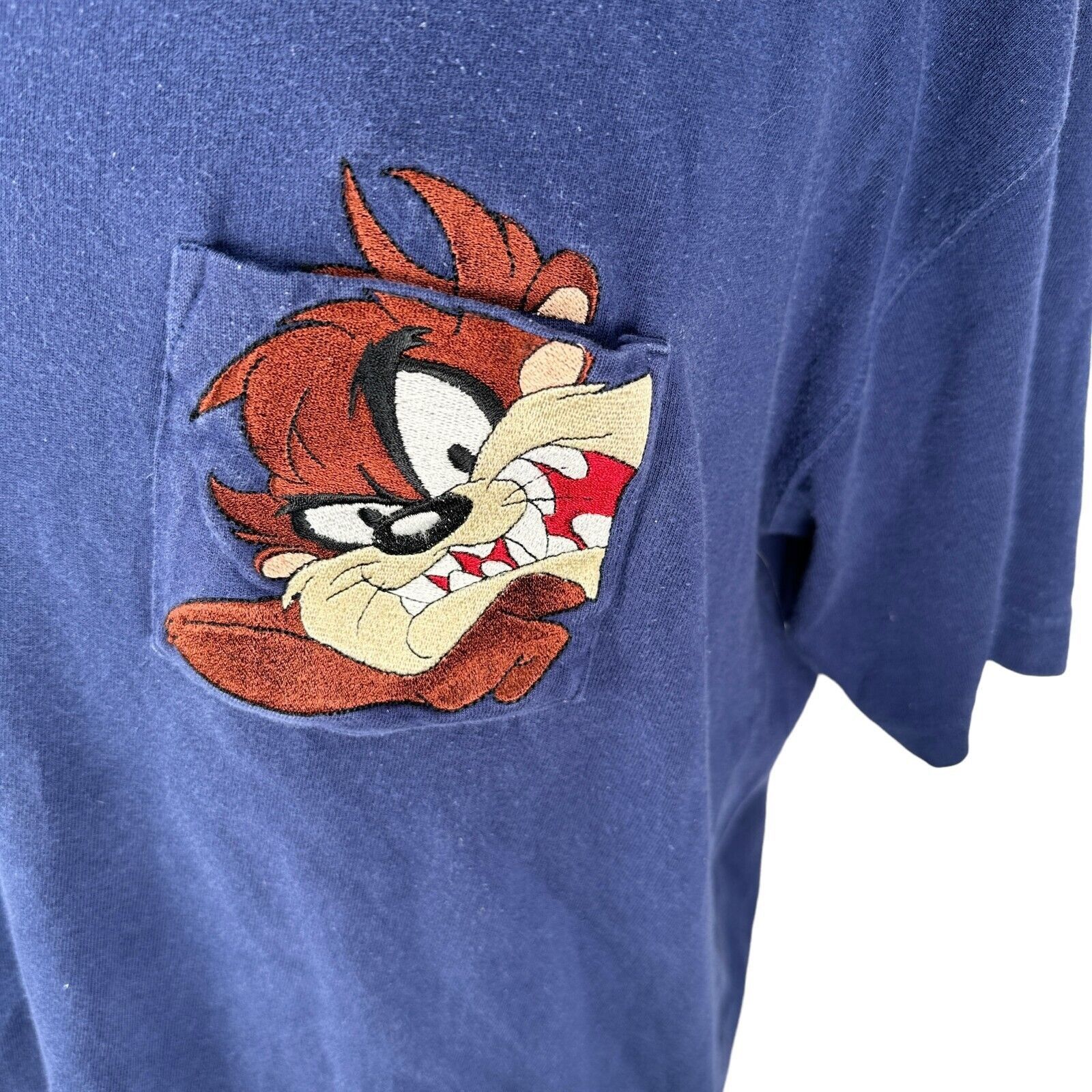 Warner Bros Vintage Warner Bros Taz Pocket T-Shirt Men’s XL Blue Cotton Size US XL / EU 56 / 4 - 2 Thumbnail