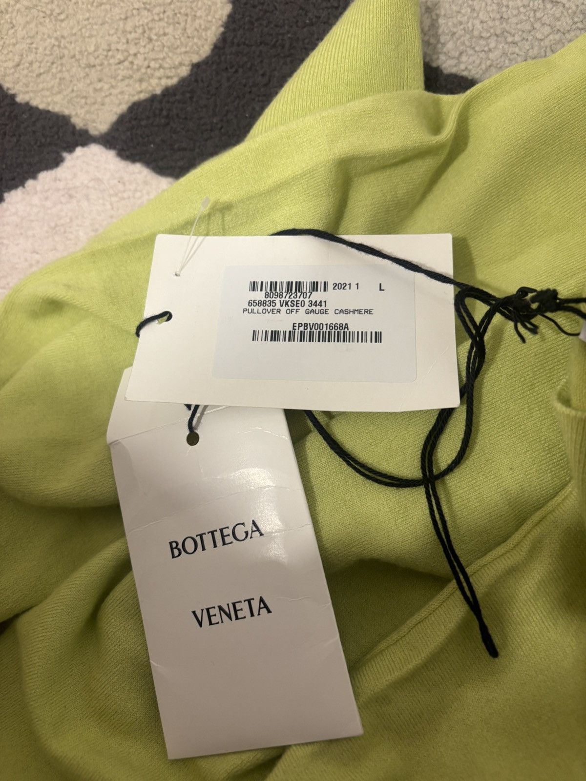 Bottega Veneta Bottega Veneta Cashmere Crewneck Lime Green Rare Color DSWT Size US L / EU 52-54 / 3 - 4 Thumbnail