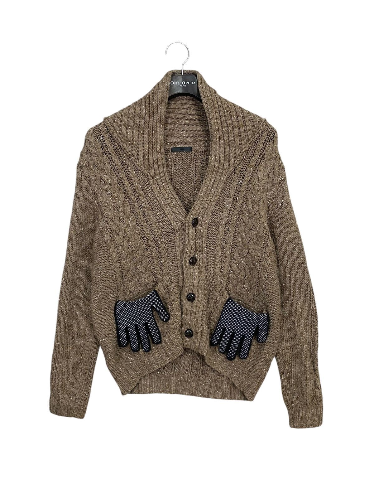 HARE × Japanese Brand × Vintage Japanase designer brand hare cardigan cable knit high collar Size US L / EU 52-54 / 3 - 1 Thumbnail