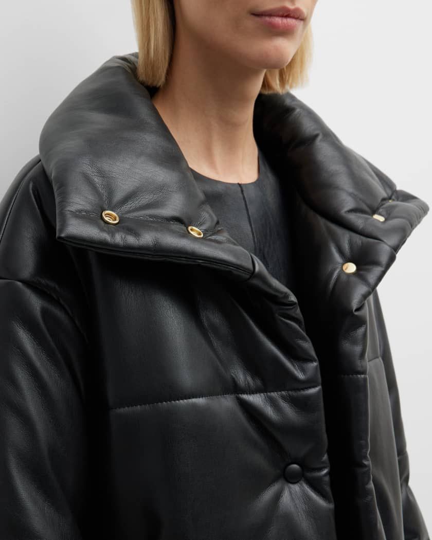 Nanushka Nanushka Hide Faux Leather Black Puffer Jacket Size M / US 6-8 / IT 42-44 - 7 Thumbnail