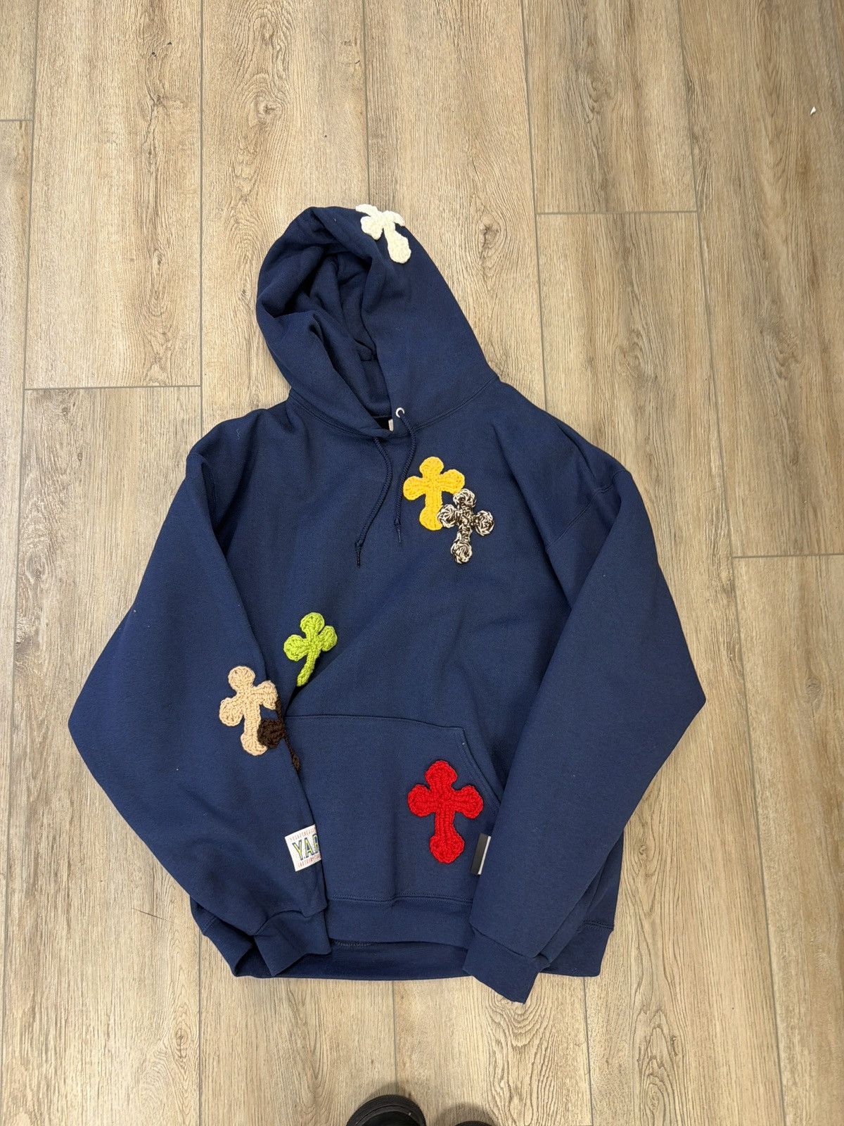 Other Syuman x Y.A.R.N hooded sweatshirt blue crossed Size US XL / EU 56 / 4 - 1 Thumbnail