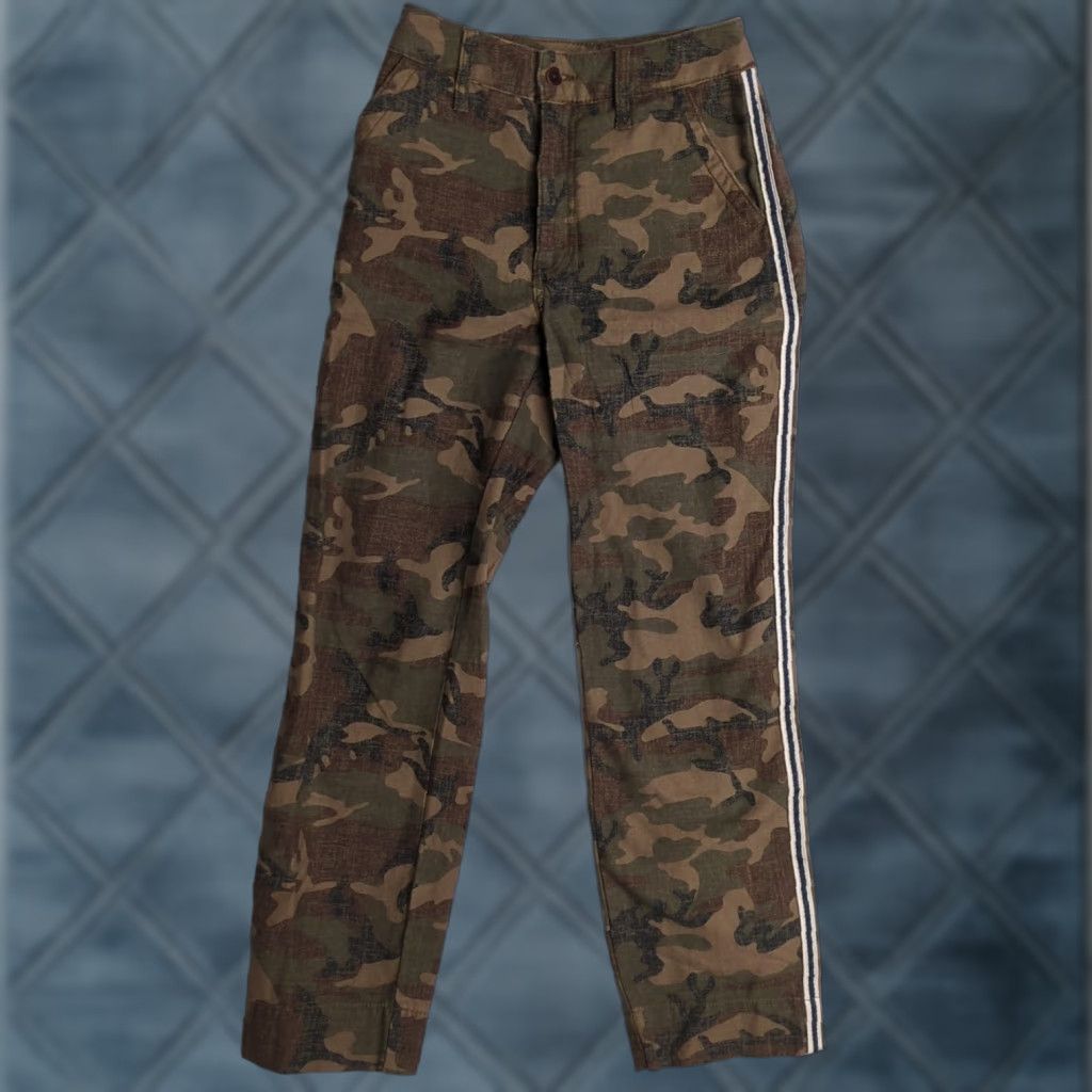 Abercrombie & Fitch Abercrombie & Fitch Annie High Rise Pant 24 Camo Ankle Straight Tuxedo Stripe Womens Pants 24 Camouflage Striped -- 0 Size 42" / US 20 - 1 Thumbnail