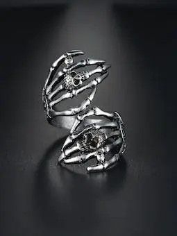 Jewelry Skull Gothic Vintage Skeleton Hand Bone Rings Size ONE SIZE - 2 Thumbnail