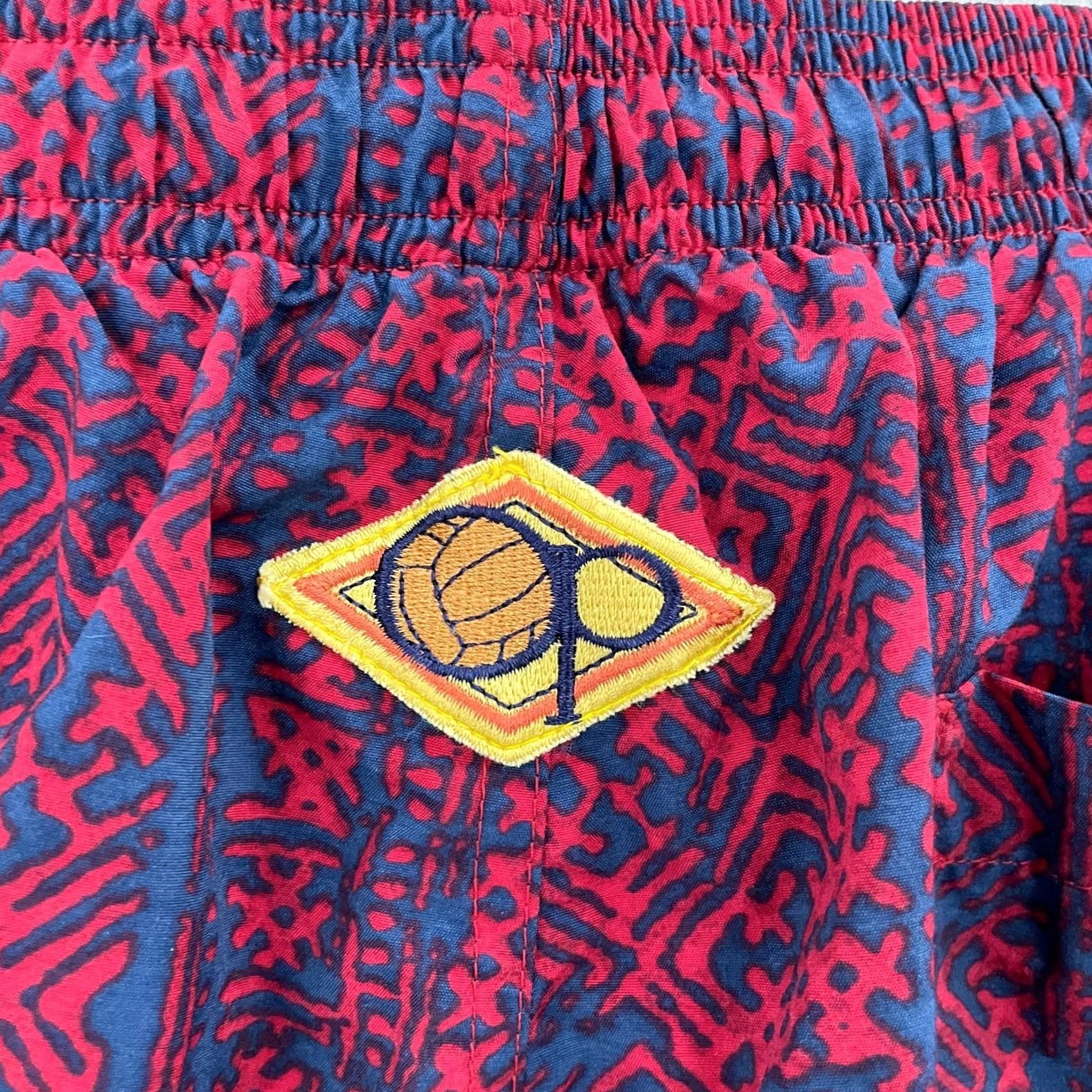 Ocean Pacific VINTAGE OP Ocean Pacific Shorts Adult XL Red Blue Swim Trunks Lined Pockets Mens Size US 36 / EU 52 - 3 Thumbnail