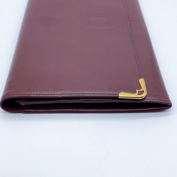 Cartier Cartier Les Must de Cartier Burgundy Leather Calfskin Clutch Size ONE SIZE - 5 Thumbnail
