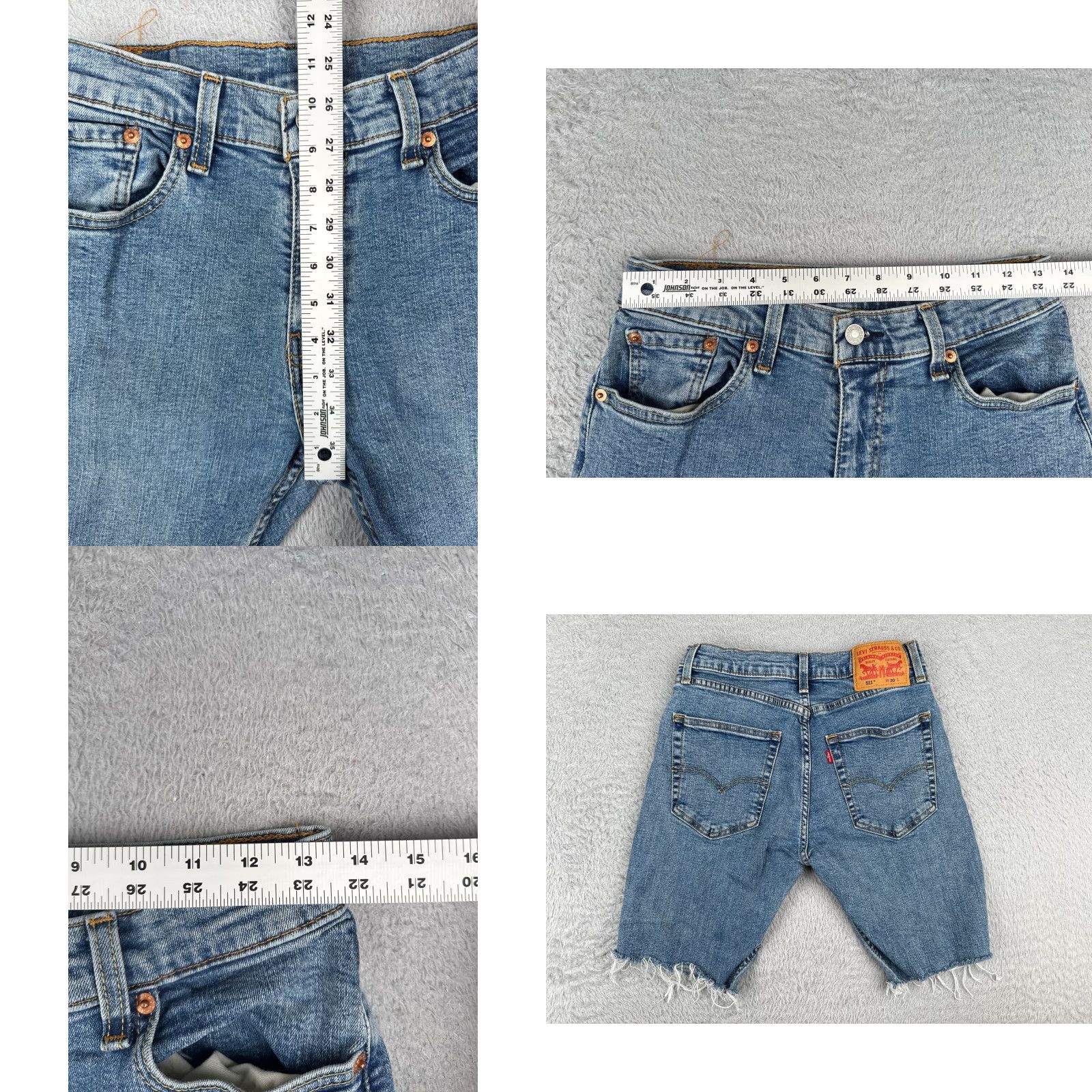 Levi's Levis Shorts Women 30 Blue Cut Off 511 Medium Wash Cotton Blend Zip Fly 27x9 Size 30" / US 8 / IT 44 - 9 Thumbnail