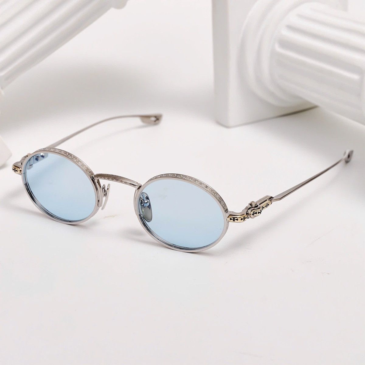 Chrome Hearts CHROME HEARTS HONEY DIPPED BRUSHED ALLOY SUNGLASSES Size ONE SIZE - 2 Thumbnail
