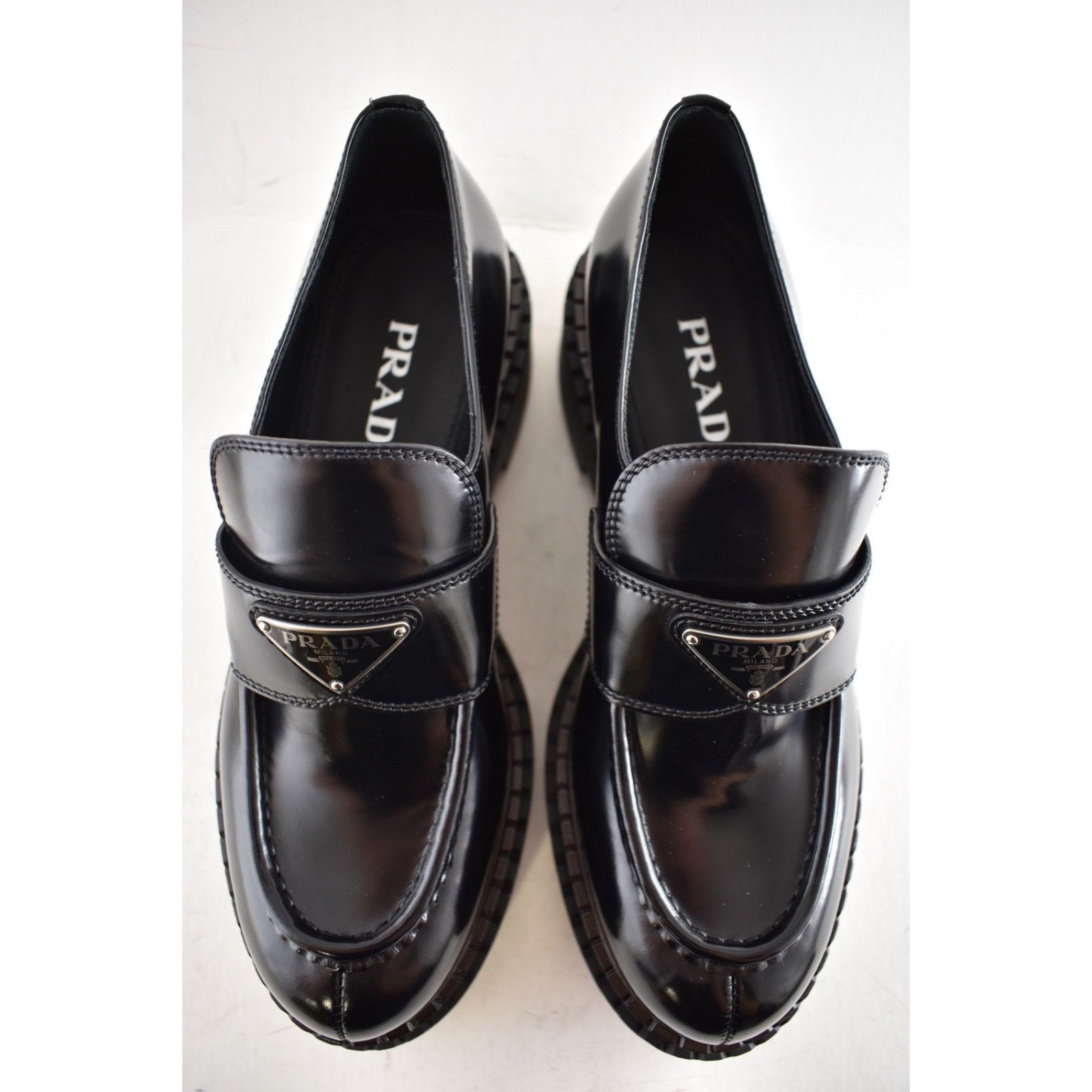 Prada Prada Black Leather Platform Loafer Creeper Flat 38.5 Size US 8.5 / EU 41-42 - 9 Thumbnail