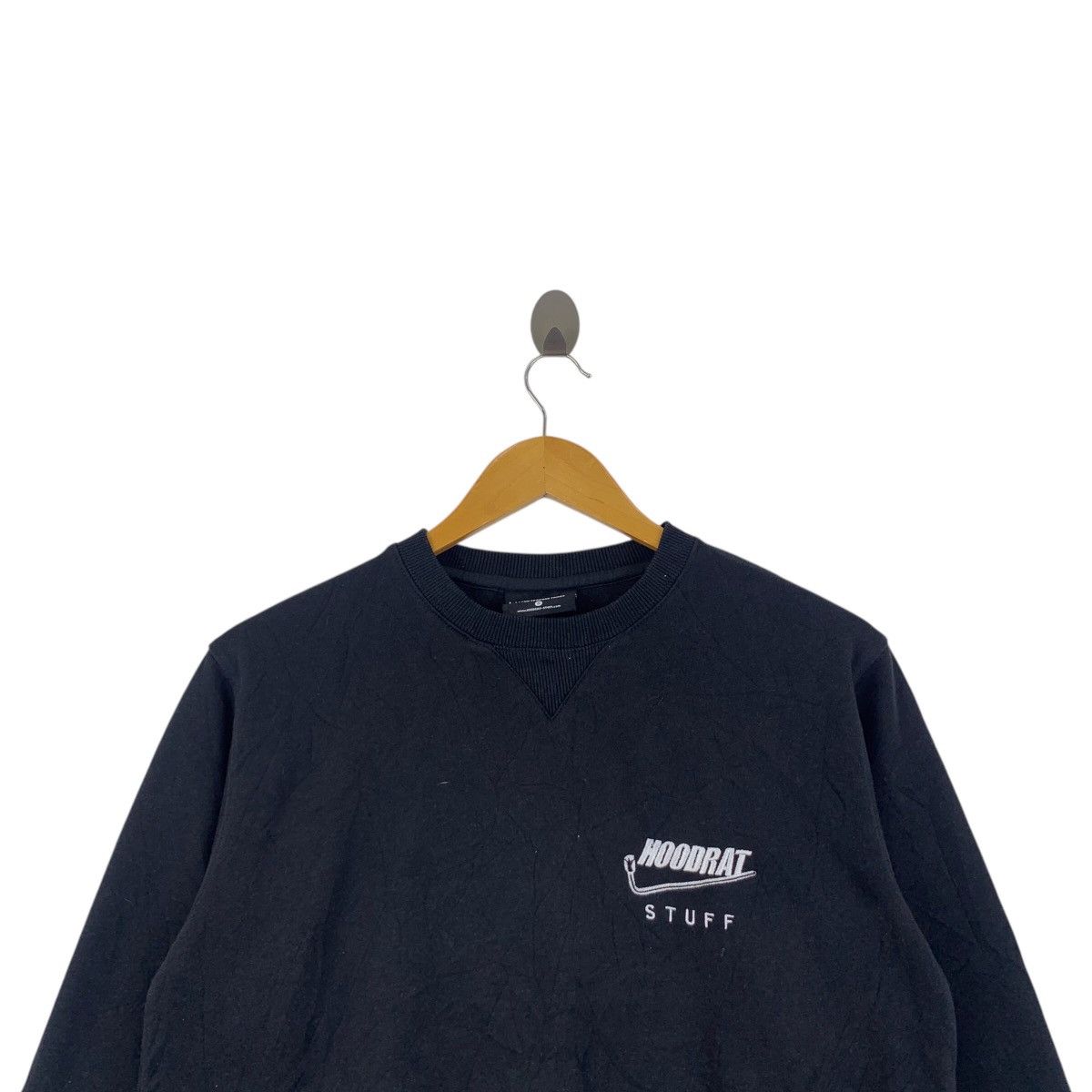 Vintage HOODRAT STUFF Small Embroidered Logo Black Sweatshirt Size US S / EU 44-46 / 1 - 2 Thumbnail