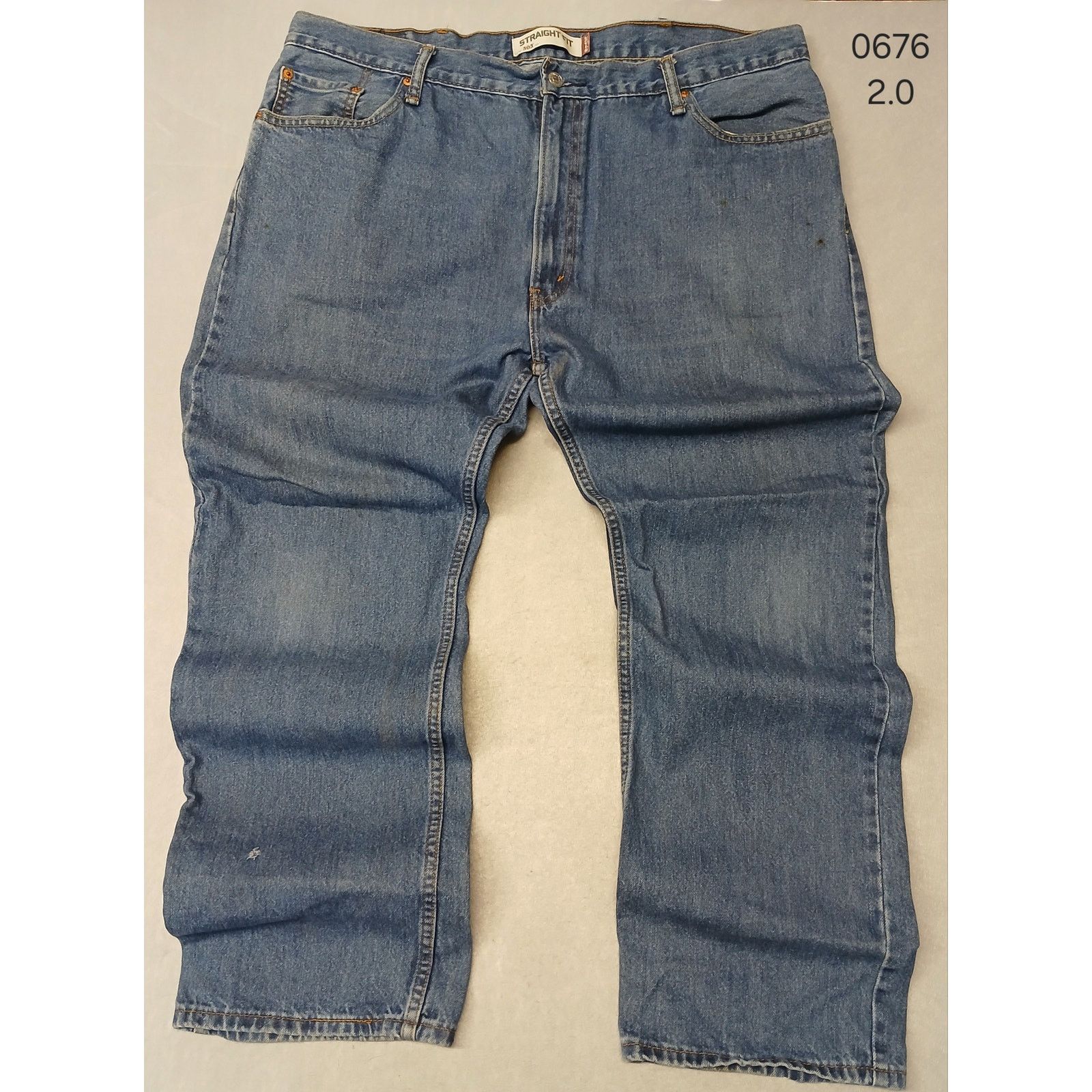 Levi's Levi's (42x32) Men's Straight Fit Blue Denim Jeans Size US 42 / EU 58 - 1 Thumbnail