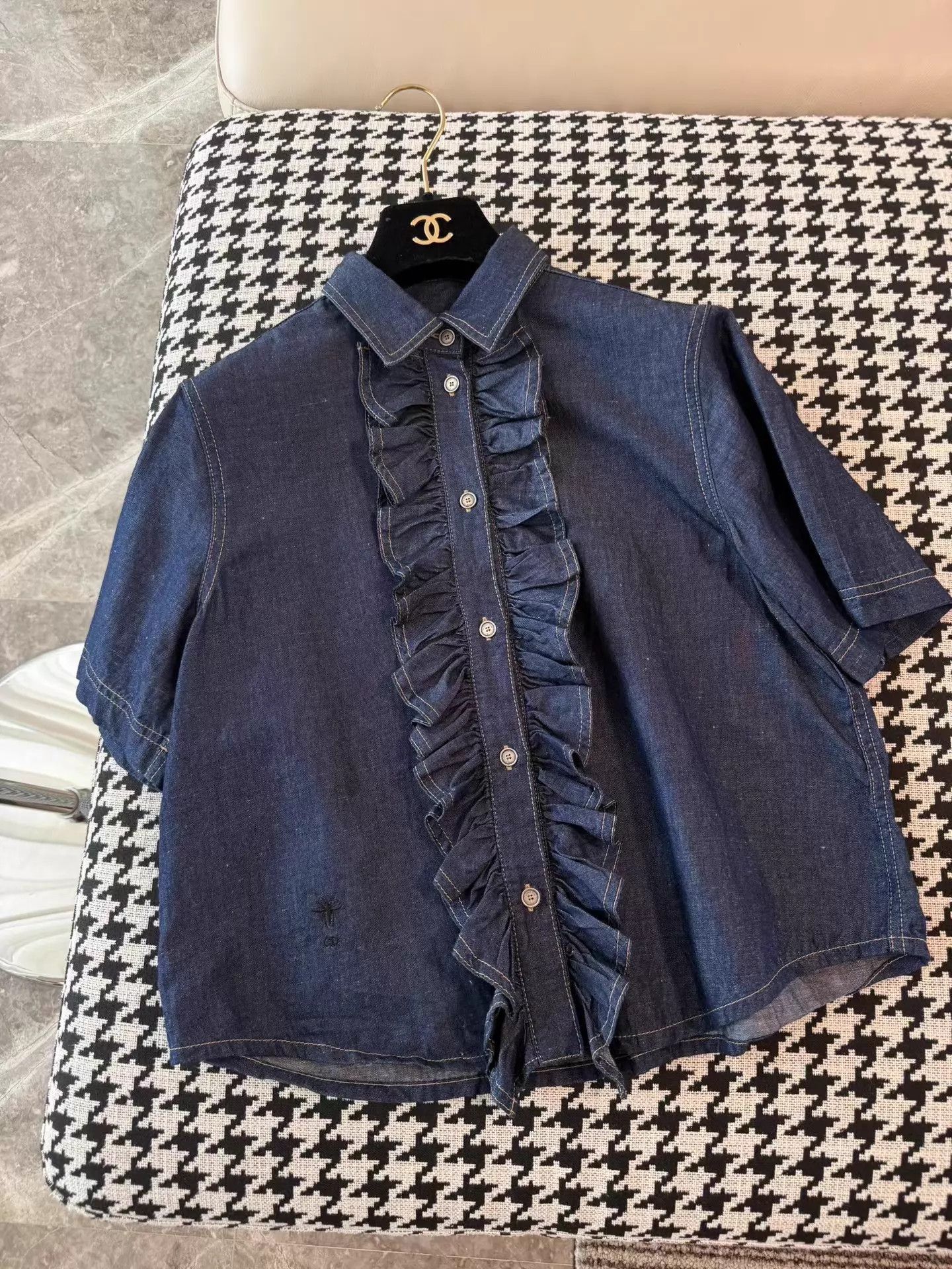 Dior Dior Ruffled Linen-Cotton Shirt 40 Size M / US 6-8 / IT 42-44 - 5 Thumbnail
