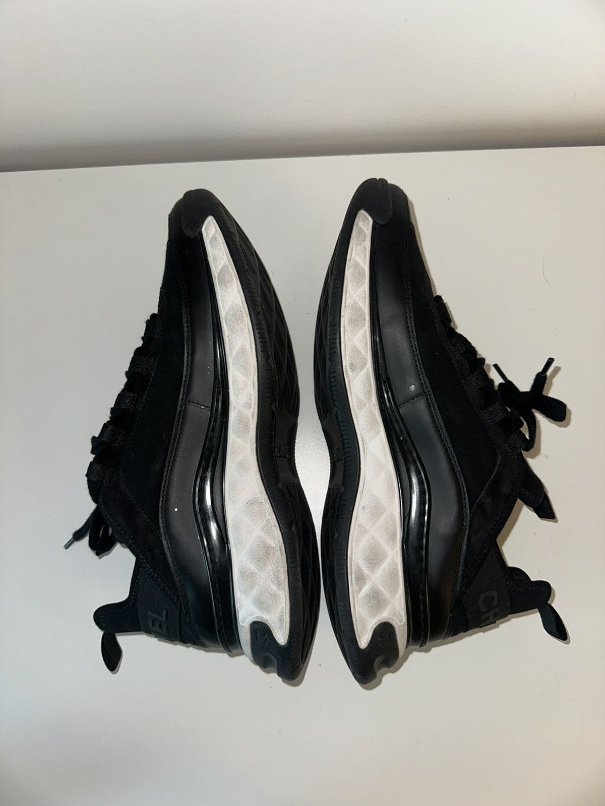 Chanel Chanel Black Leather Trainer Sneakers Size US 8.5 / EU 41-42 - 7 Thumbnail