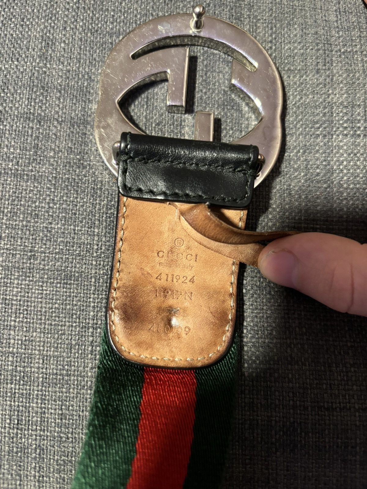 Designer × Gucci Gucci Web Belt with G Buckle Size 32 - 4 Thumbnail