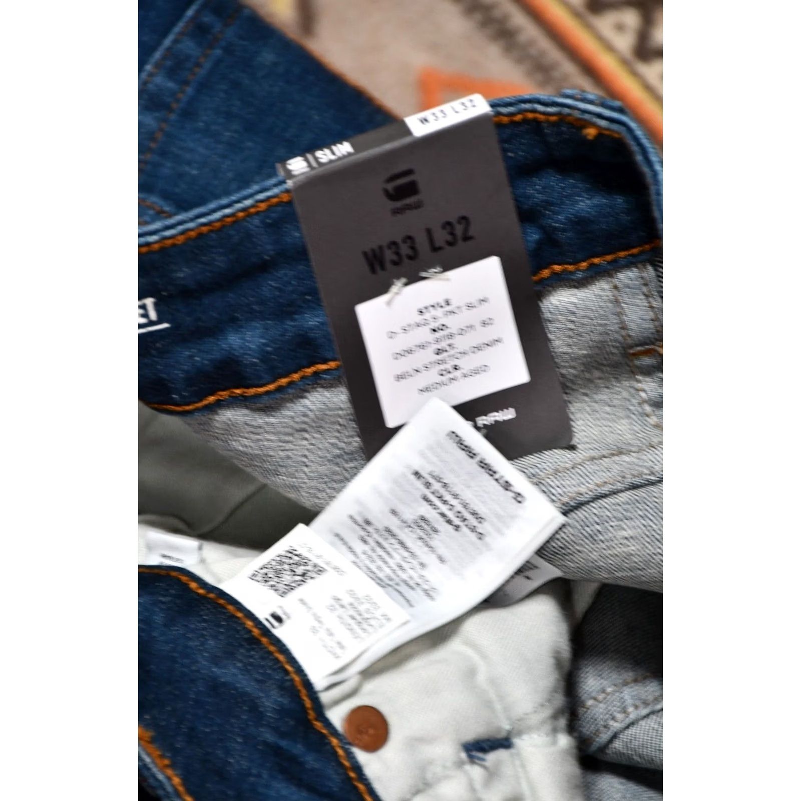 G-Star G-Star D-STAQ 5-PKT SLIM BELN STRETCH DENIM Jeans Mens W33/L32 Blue 98%Cotton 2%Elastane Tight Skinny Regular Inseam 31.5in Size W33 L32 Medium Wash Size US 33 - 8 Thumbnail