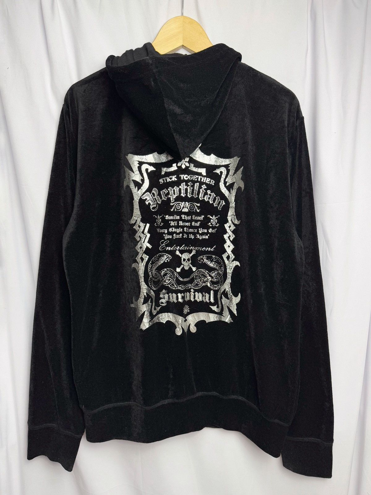 Japanese Brand Velvet Hoodie Poem Age Core Ifsix Lgb Styled Size US L / EU 52-54 / 3 - 2 Thumbnail