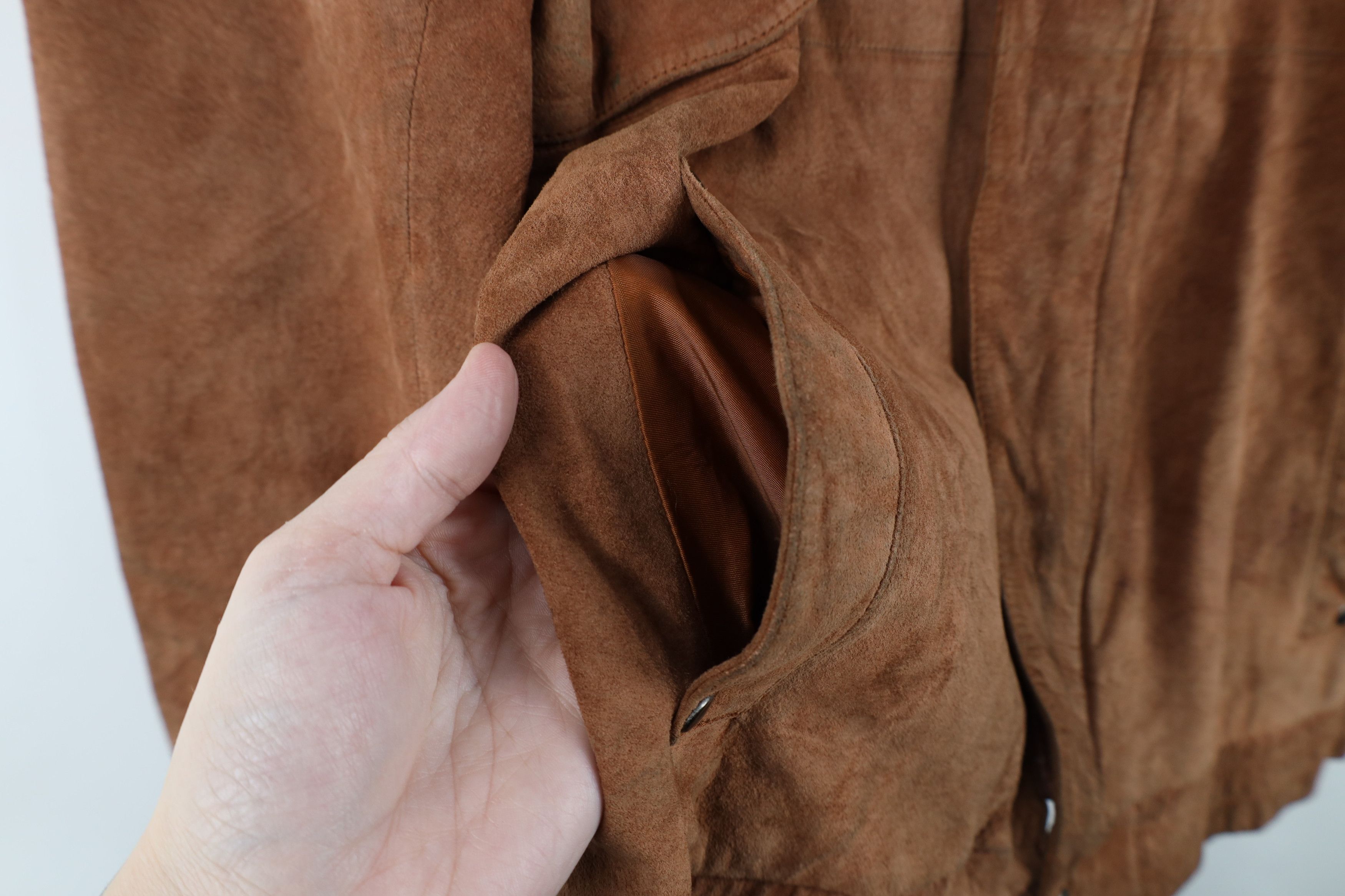 Vintage Vintage 70s Streetwear Suede Leather Full Zip Bomber Jacket Size US XXL / EU 58 / 5 - 4 Thumbnail