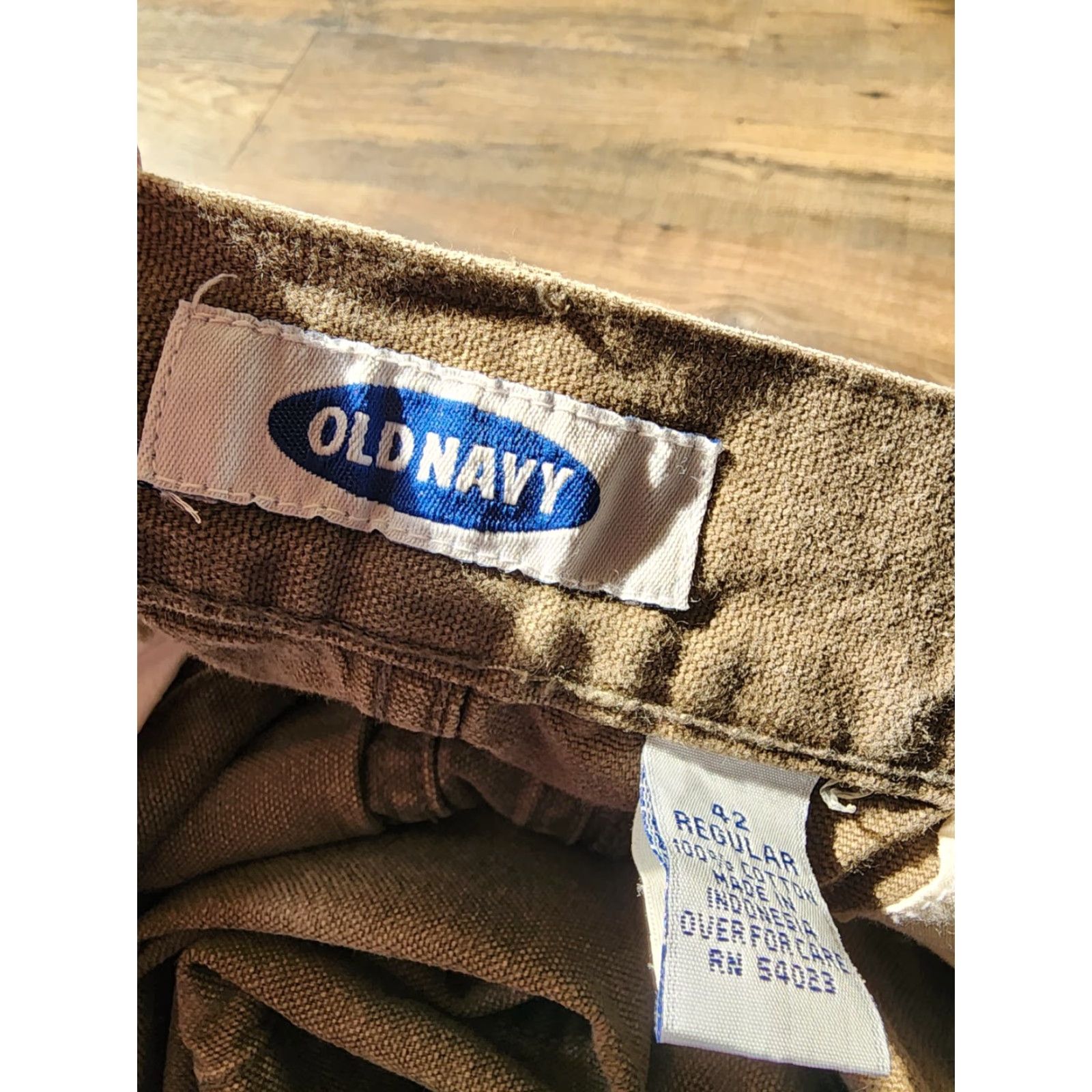 Old Navy VINTAGE Old Navy Pants Cargo Army Green 42 Mens Casual 42 Regular Inseam 30" Belted Baggy Y2K Size US 42 / EU 58 - 6 Thumbnail