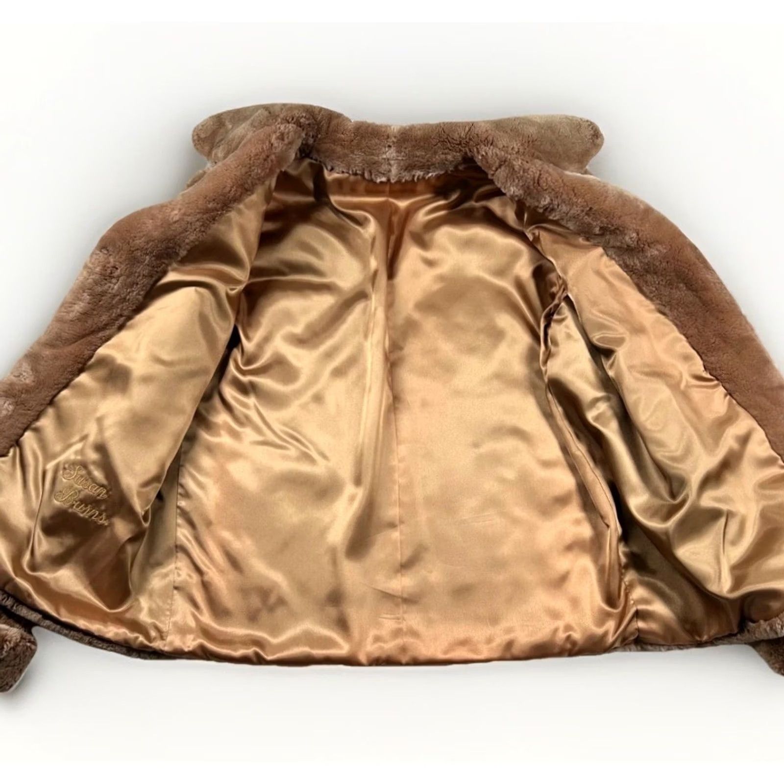Vintage VINTAGE Torras Jacket Women S/M Mouton Sheared Lambskin Embossed Spain 90s Luxury Brown Fur Lambskin Art Deco Mens Girls Womens Size S / US 4 / IT 40 - 6 Thumbnail