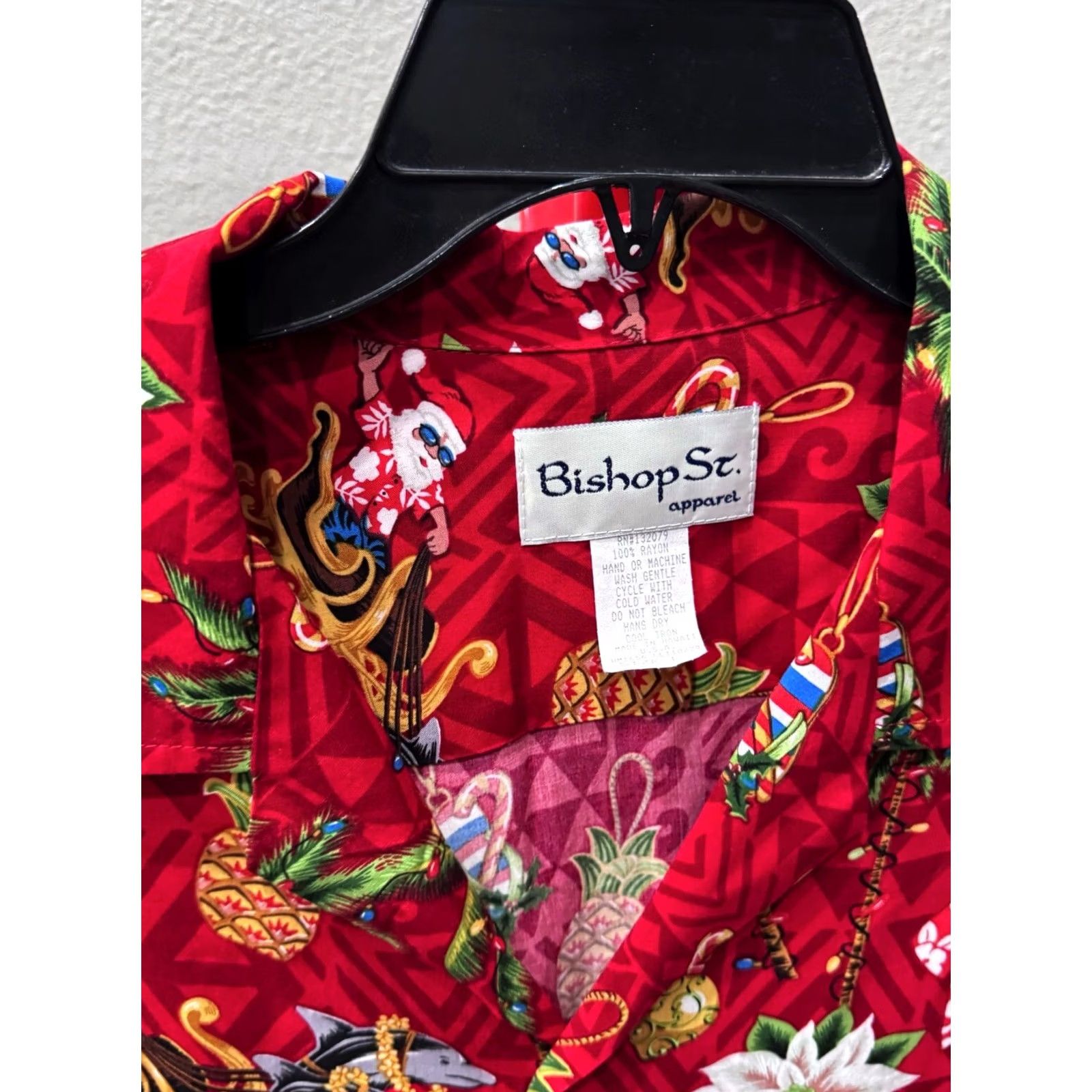 Vintage Bishop Street Hawaiian Santa Claus Christmas BUTTON UP SHIRT Large L Mens Size US L / EU 52-54 / 3 - 5 Thumbnail