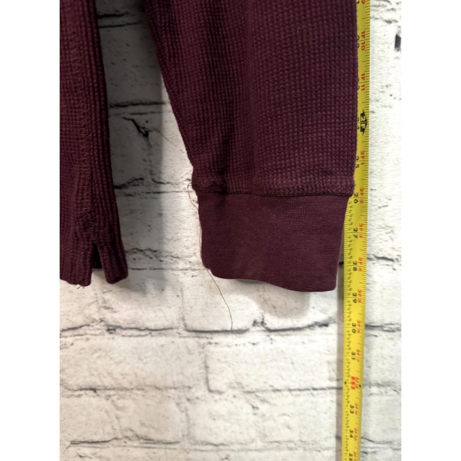Chaps Chaps Mens Long Sleeve Waffle Knit Shirt Burgundy Medium Crew Neck Solid Cotton Sweater Casual Size US M / EU 48-50 / 2 - 5 Thumbnail