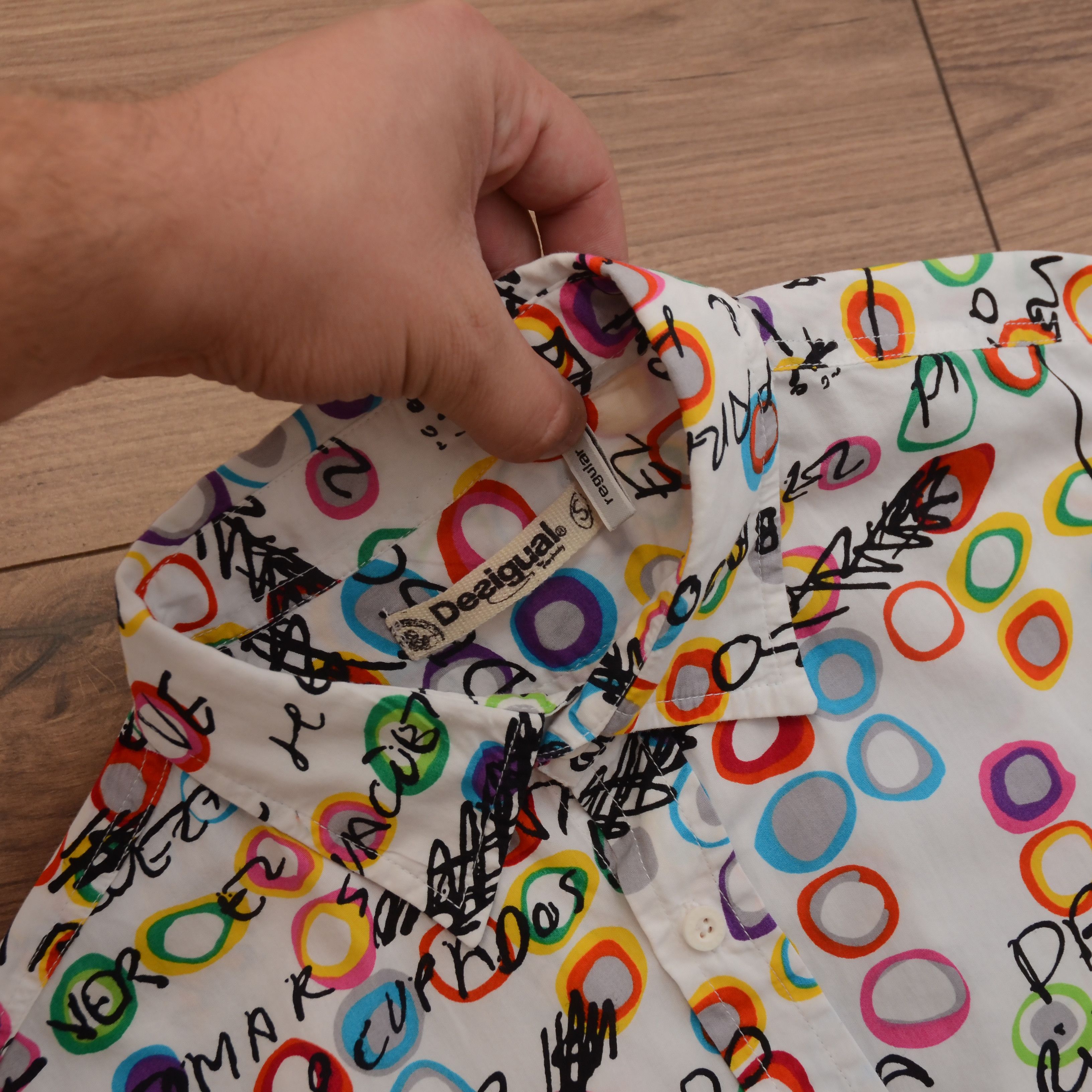 Desigual Desigual Size S Colorful Shirt Regular White Multicolors Size US S / EU 44-46 / 1 - 10 Thumbnail