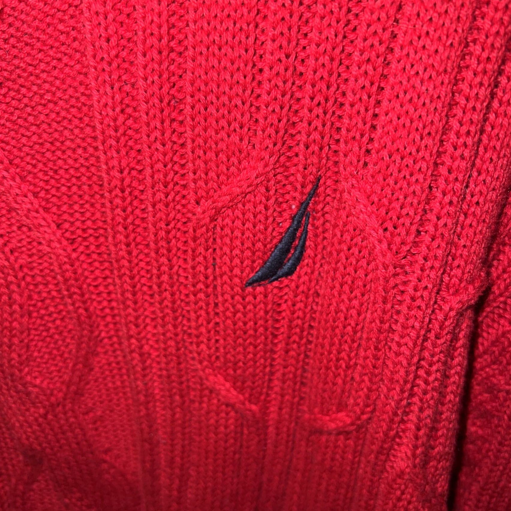 Nautica Vintage Nautica Men's Sweater Crew Neck Pullover Knitted Logo Red Large Fall Winter Classic Size US L / EU 52-54 / 3 - 3 Thumbnail