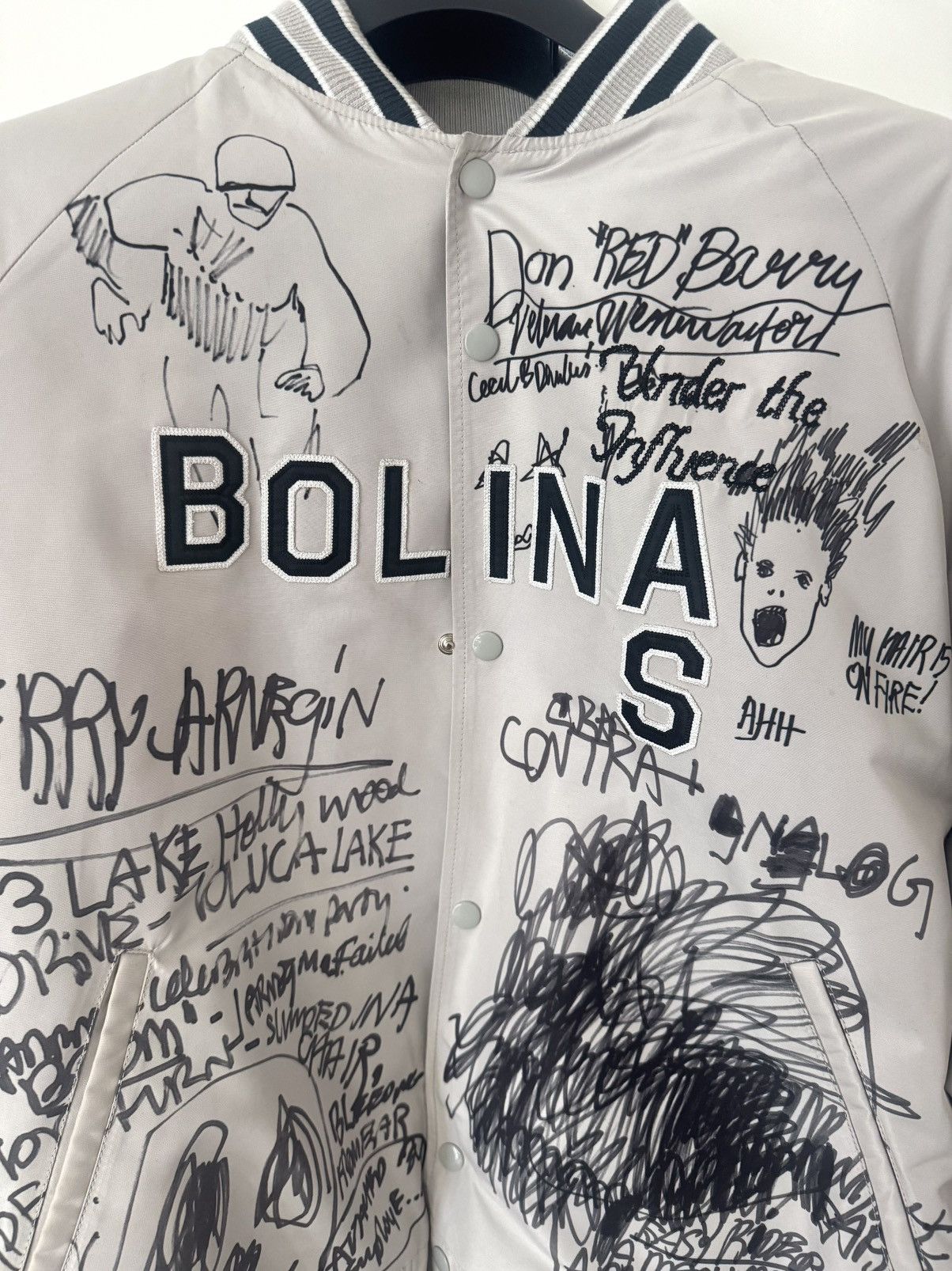 Paly Hollywood Paly Hollywood “Bolinas”Graffiti-Print Bomber Jacket Grey XL Size US XL / EU 56 / 4 - 4 Thumbnail