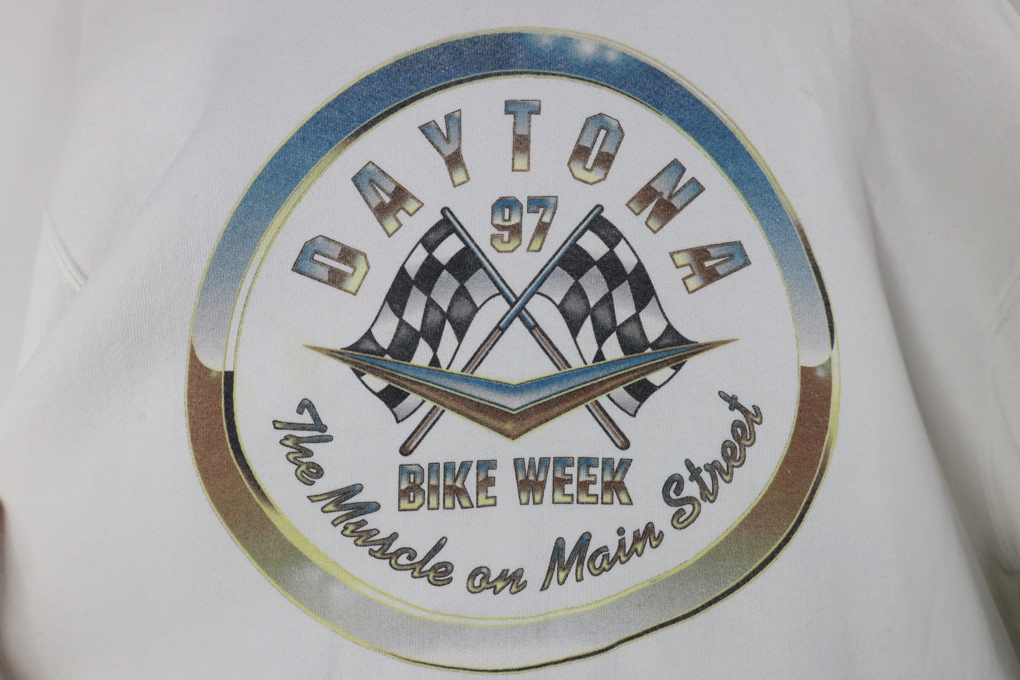 Vintage Vintage 90s 1997 Daytona Bike Week Motorcycle Sweatshirt USA Size US L / EU 52-54 / 3 - 12 Thumbnail
