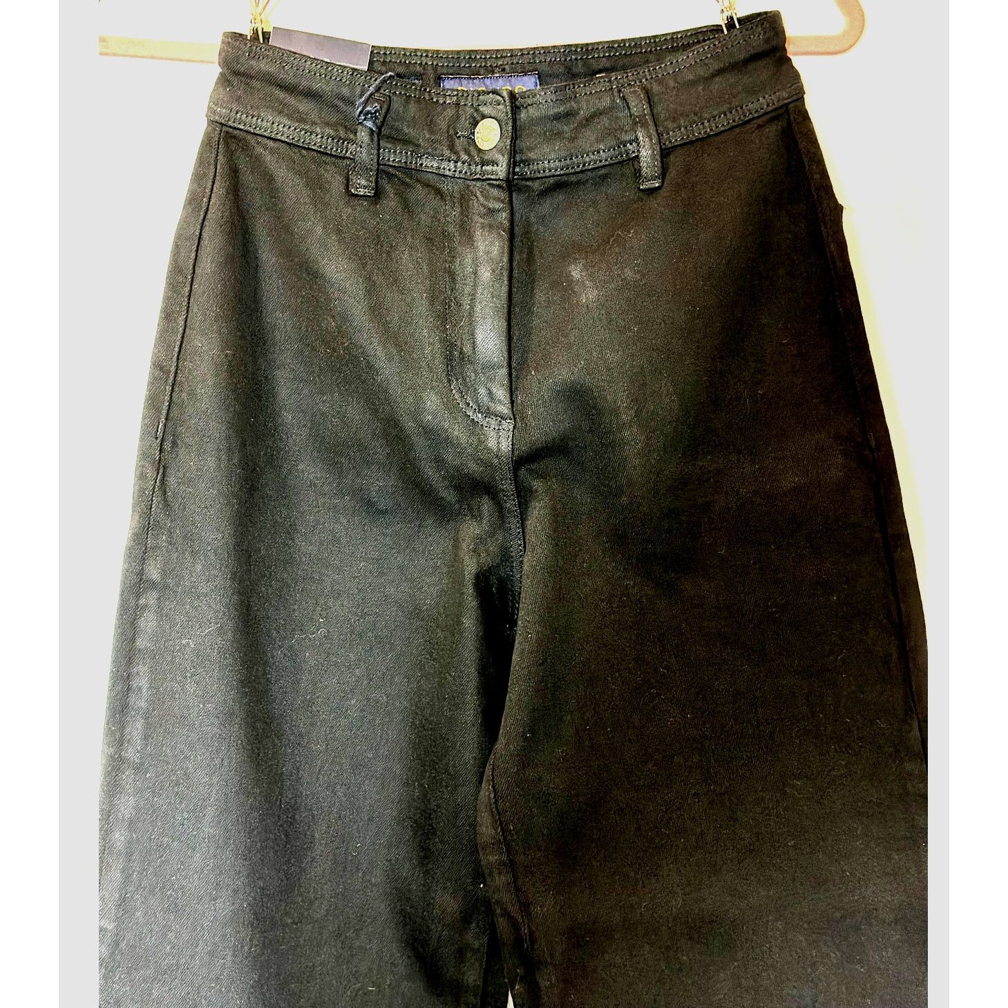 PIOMBO MP Piombo High Rise Wide Leg Jeans Black size 4 Size 27" / US 4 / IT 40 - 6 Thumbnail