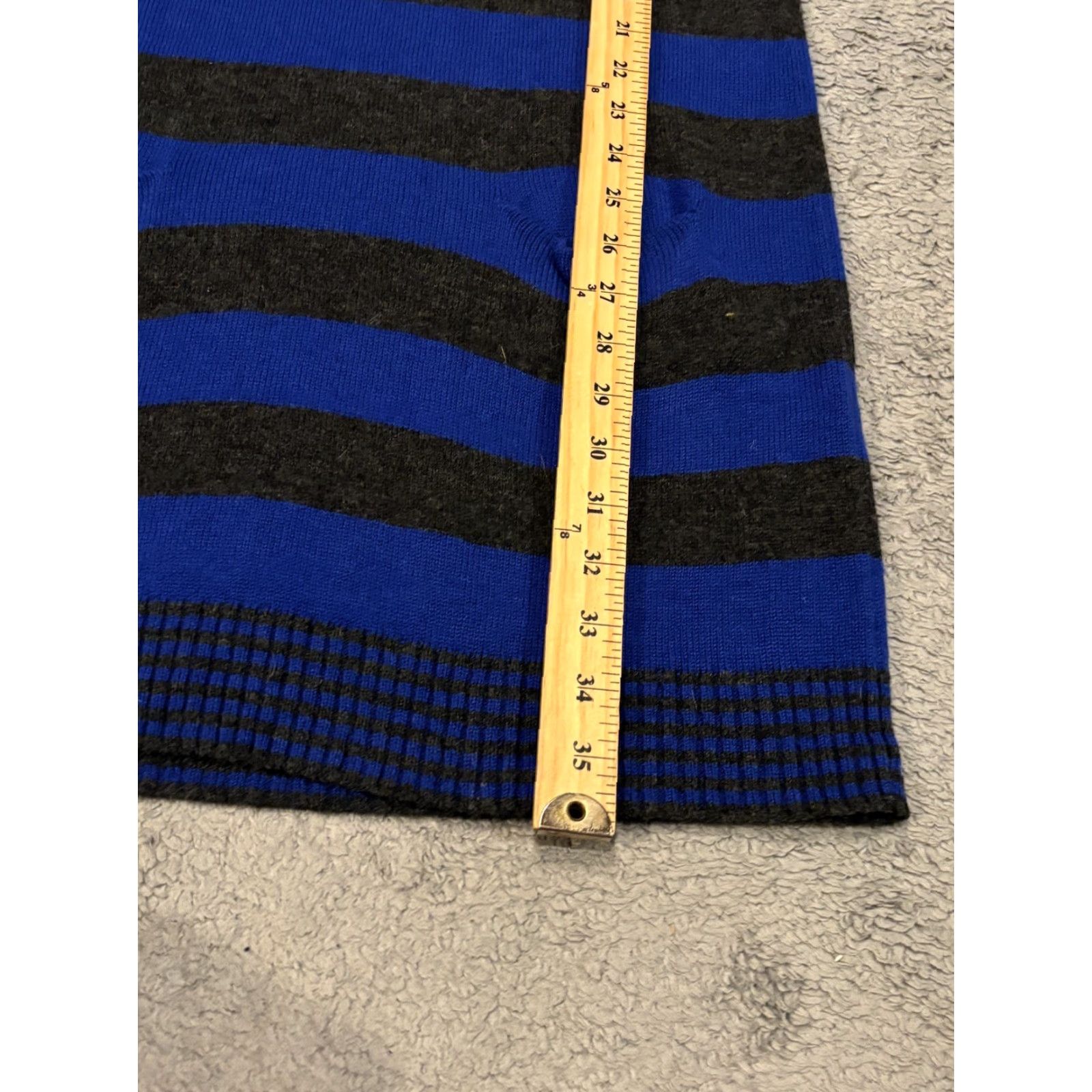 Express Express Sweater Dress Womens Medium Blue Striped V Neck Long Sleeve Pockets Size M / US 6-8 / IT 42-44 - 5 Thumbnail