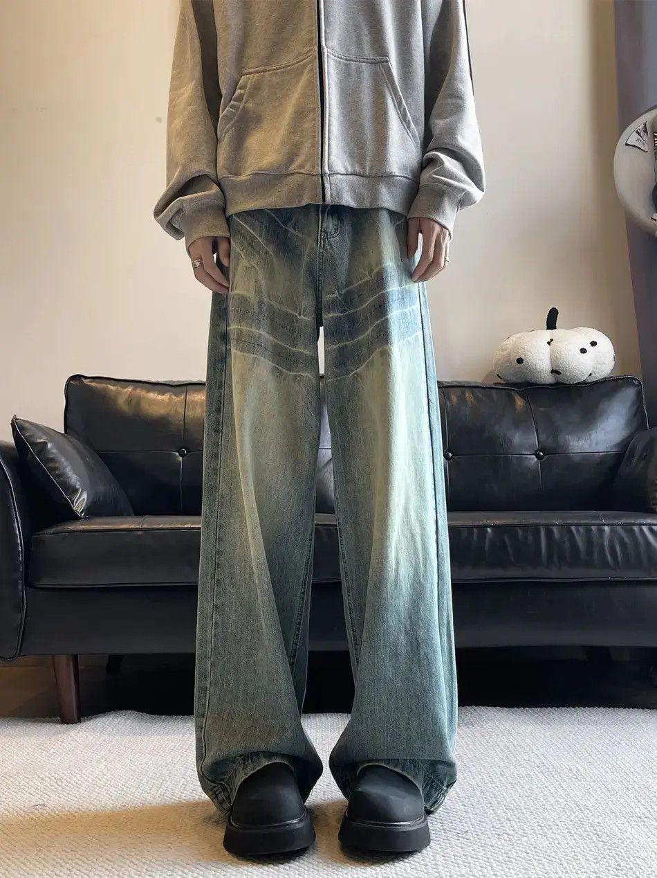 Japanese Brand Retro loose high street wide leg jeans Size US 32 / EU 48 - 1 Thumbnail